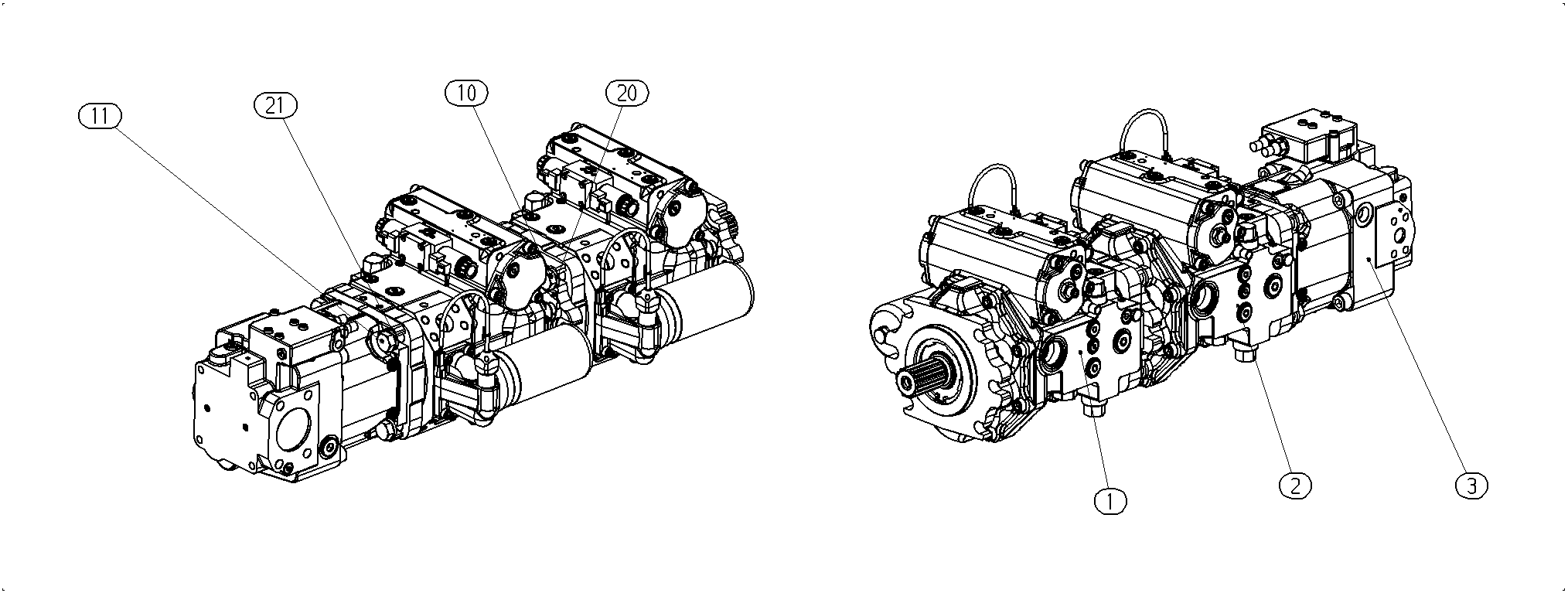 A4VG145EP2/40+A4VG145EP2/40+A11VO145 — Drawing