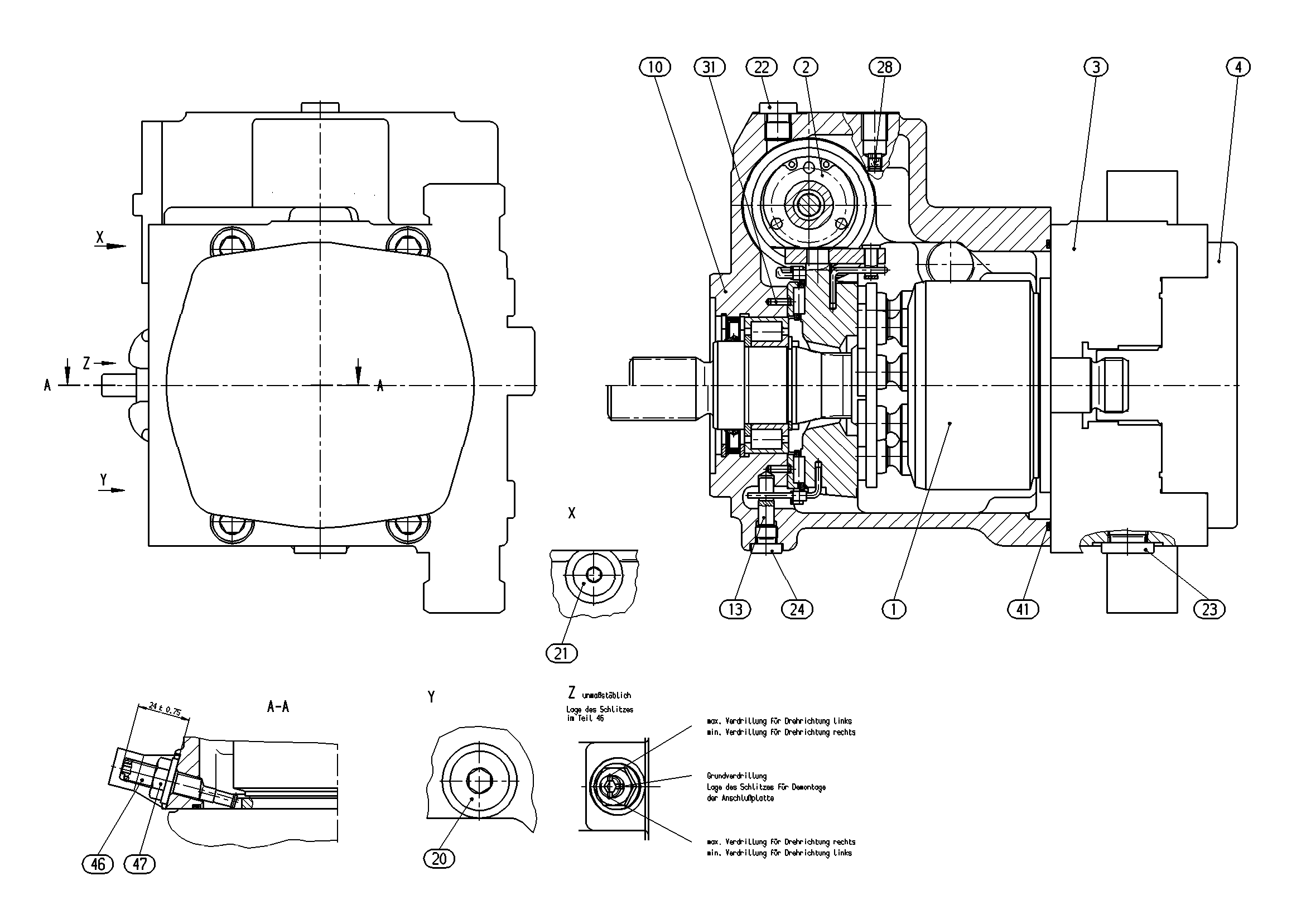 AA10VG45DG1/10L-NSC60F023S-S — Drawing