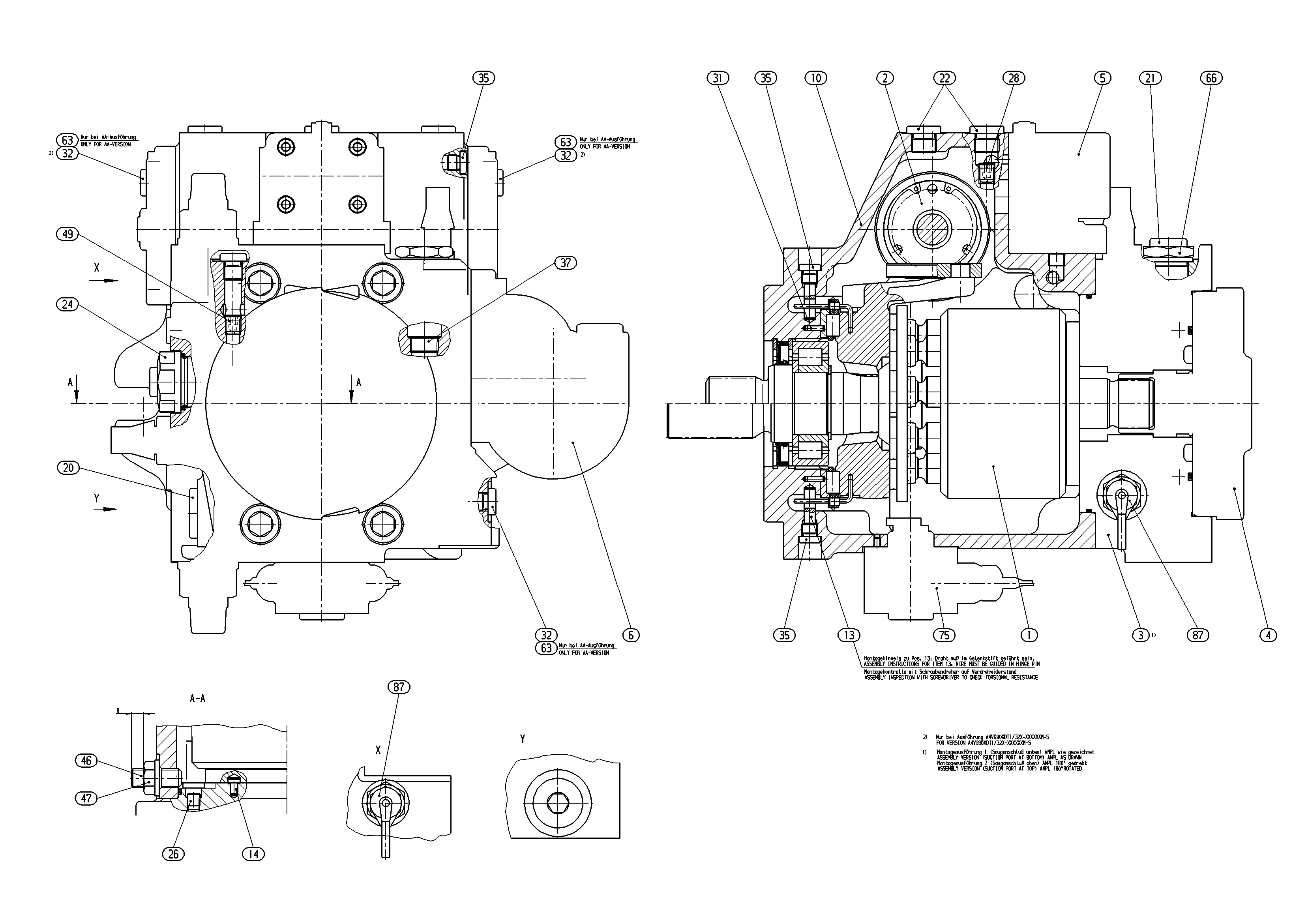A4VG90EP4DM1/32R-NZF02F001MH-S — Drawing