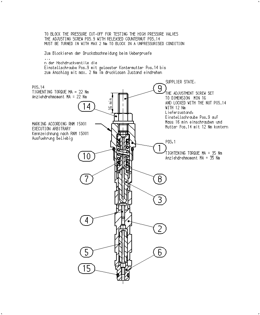 PRESSURE CUT-OFF VALVE — Drawing