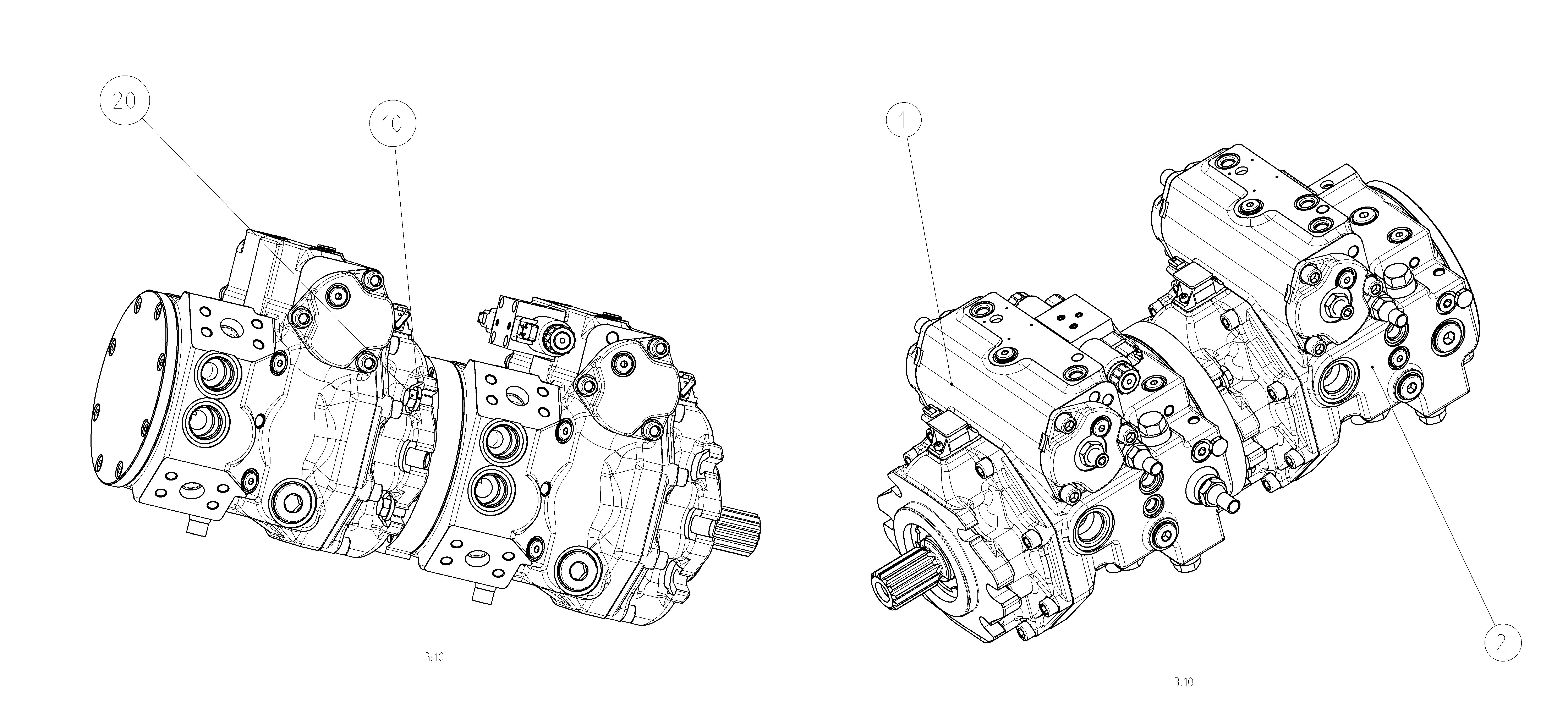 A4VG085DA2/40+A4VG085HT1/40 — Drawing