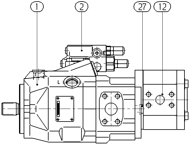 A A10V O 45 DFR1/52L-PSC12L40 -SO413 — Drawing