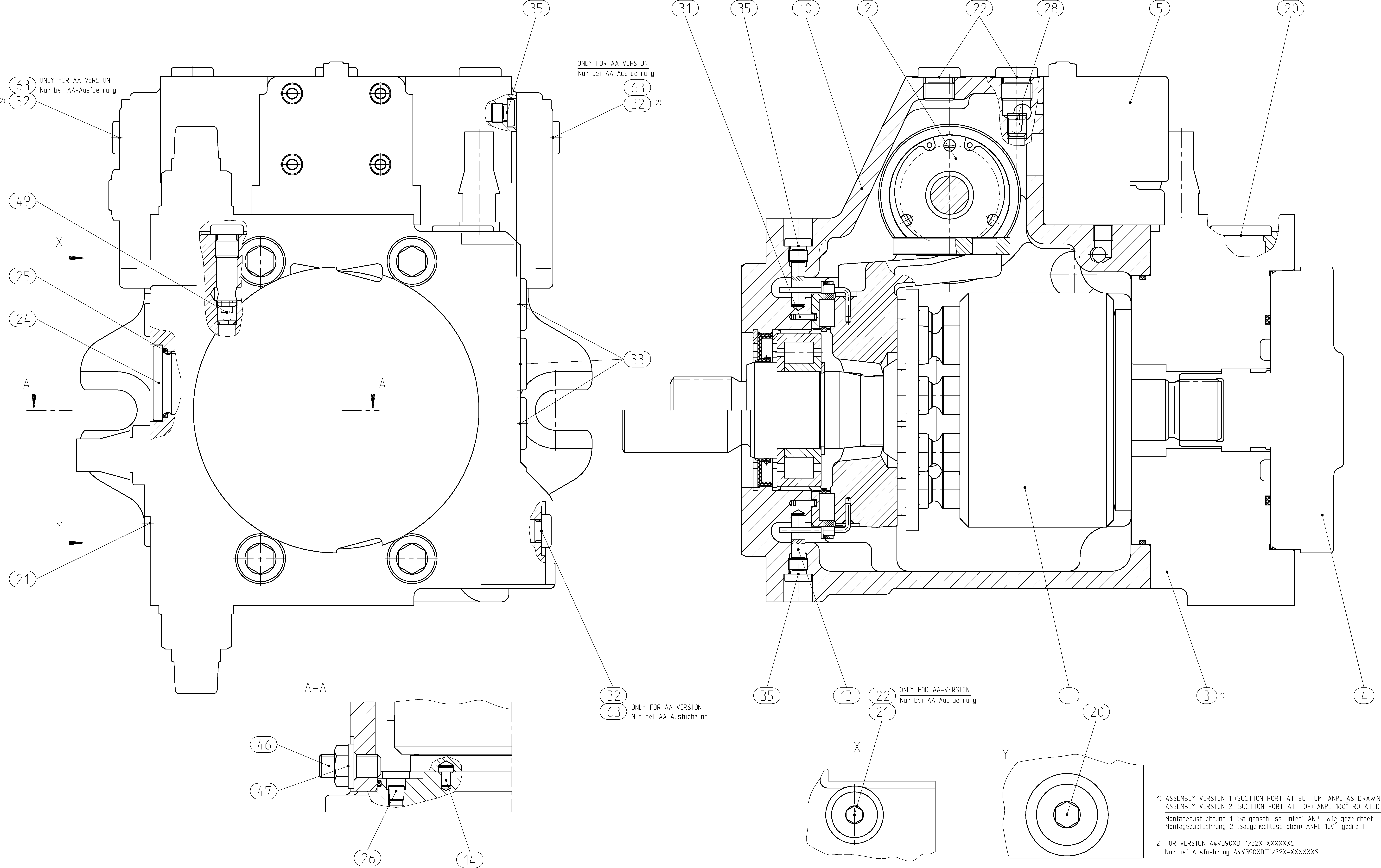 A4VG90EP4DT1/32L-NSF02F001SX-S — Drawing