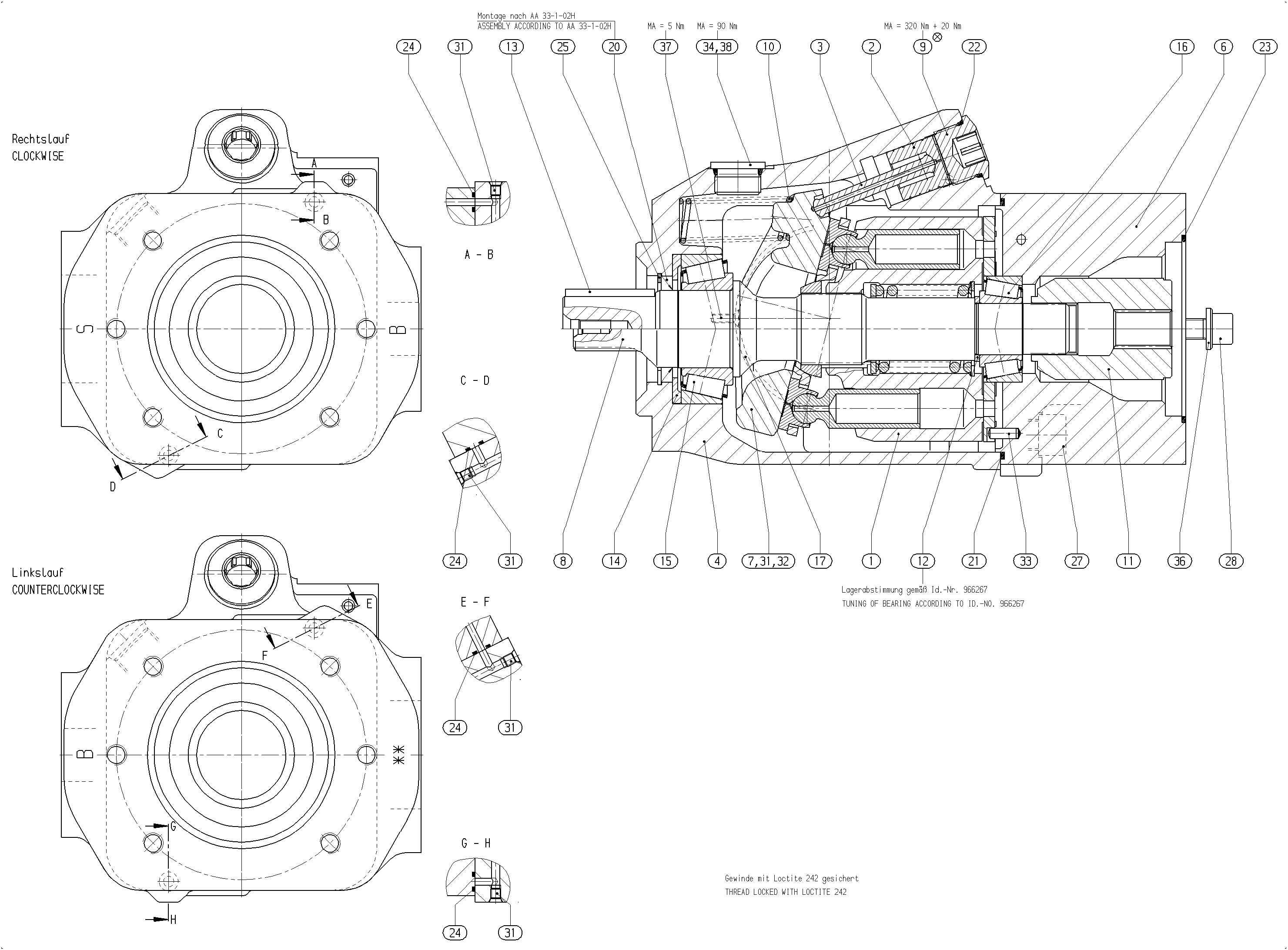 G A10V O 85 OV /52R-VWC12K04 -S2222 — Drawing