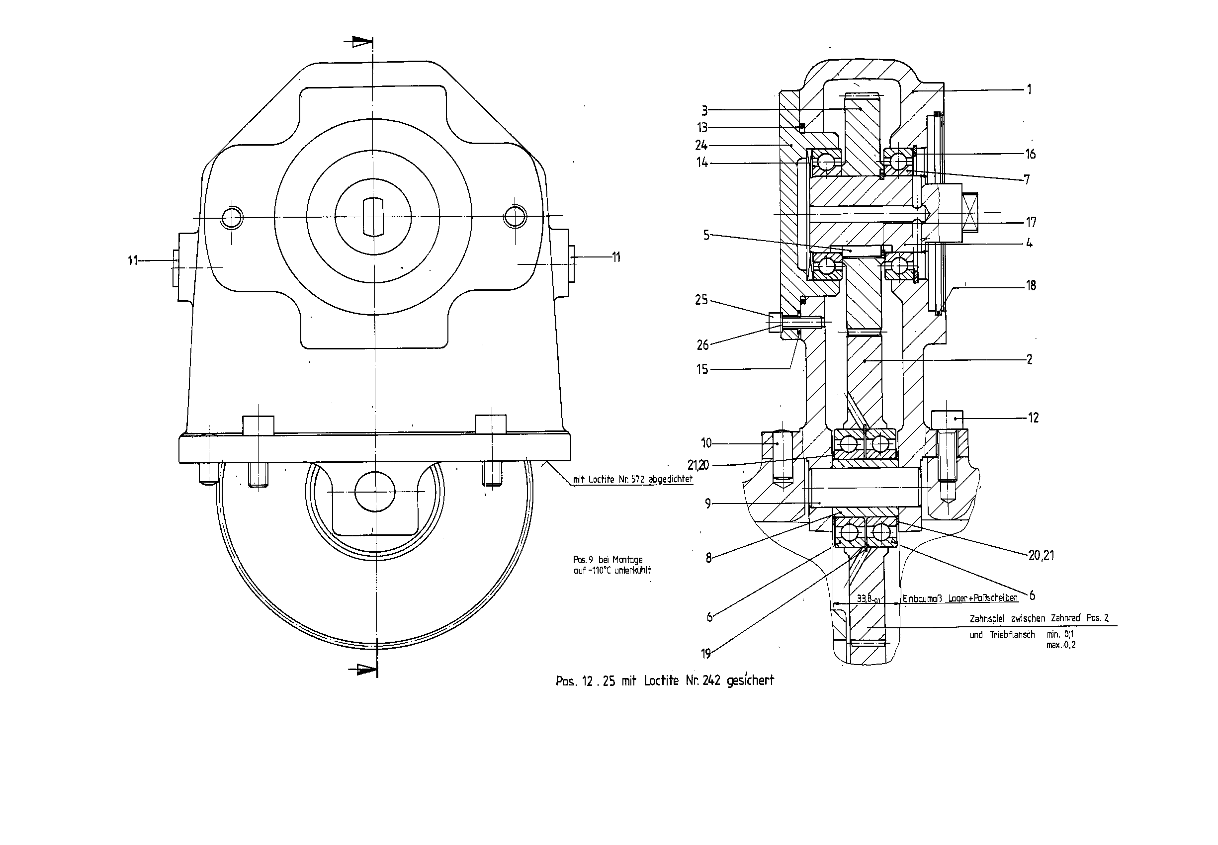 SEITENABTRIEB A2P 355/500 RENK — Drawing