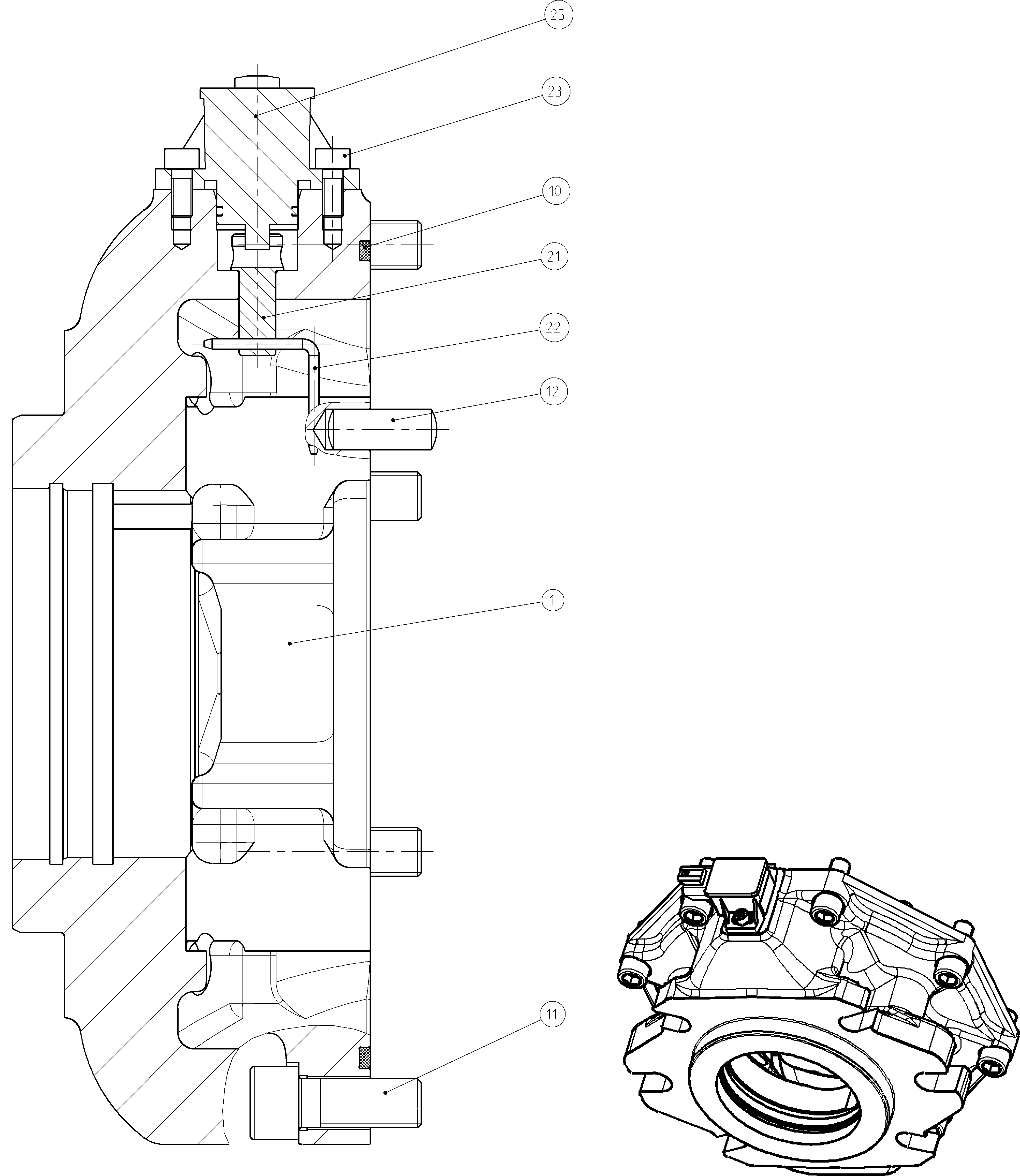 BEARING FLANGE — Drawing