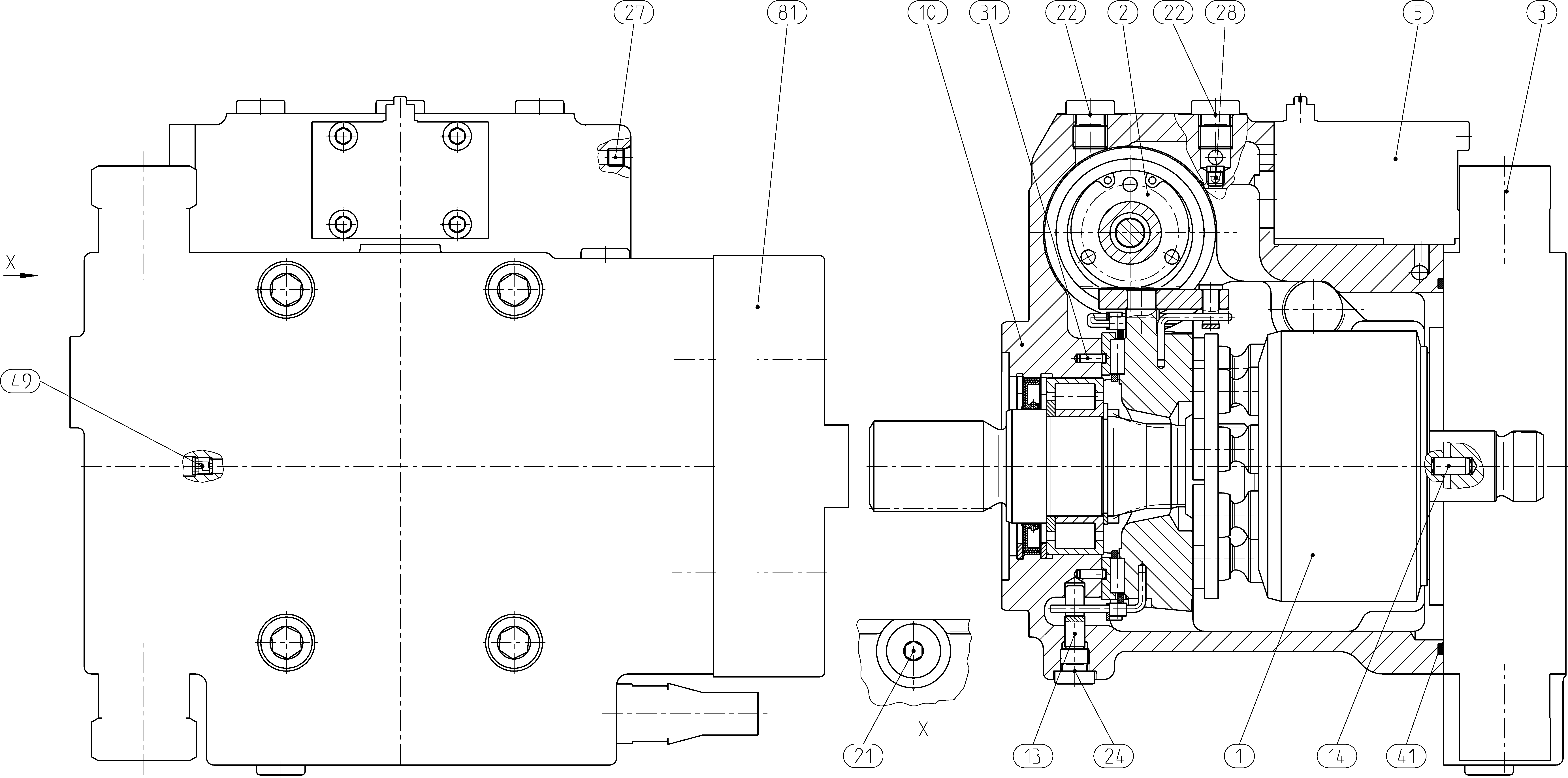 A10VG45EP4D1/10R-XXC11K015EP-S — Drawing