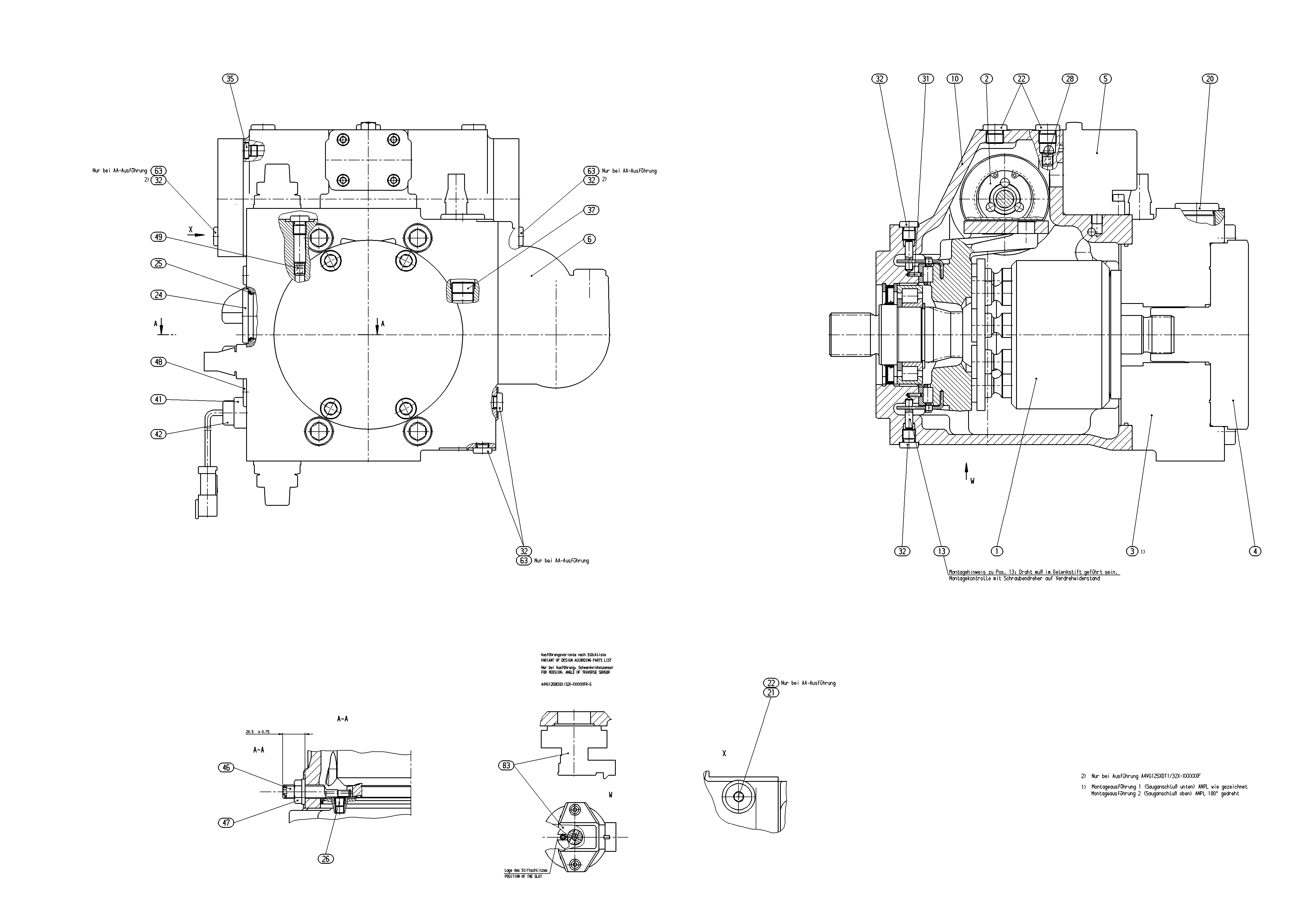 A4VG125DE4DT1/32R-VSF02F023FRH-S — Drawing