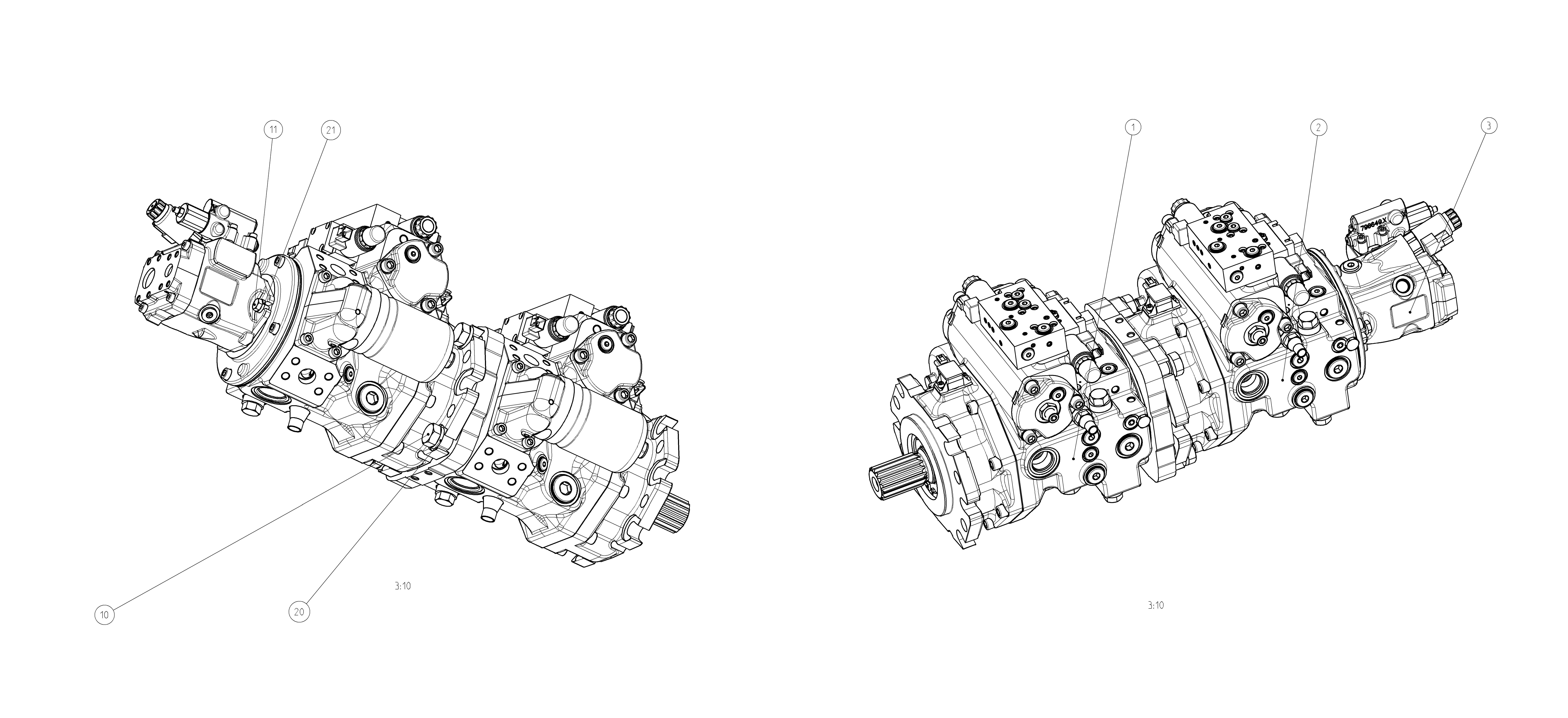 A4VG110EP/40+A4VG110EP/40+A10VNO/53 — Drawing