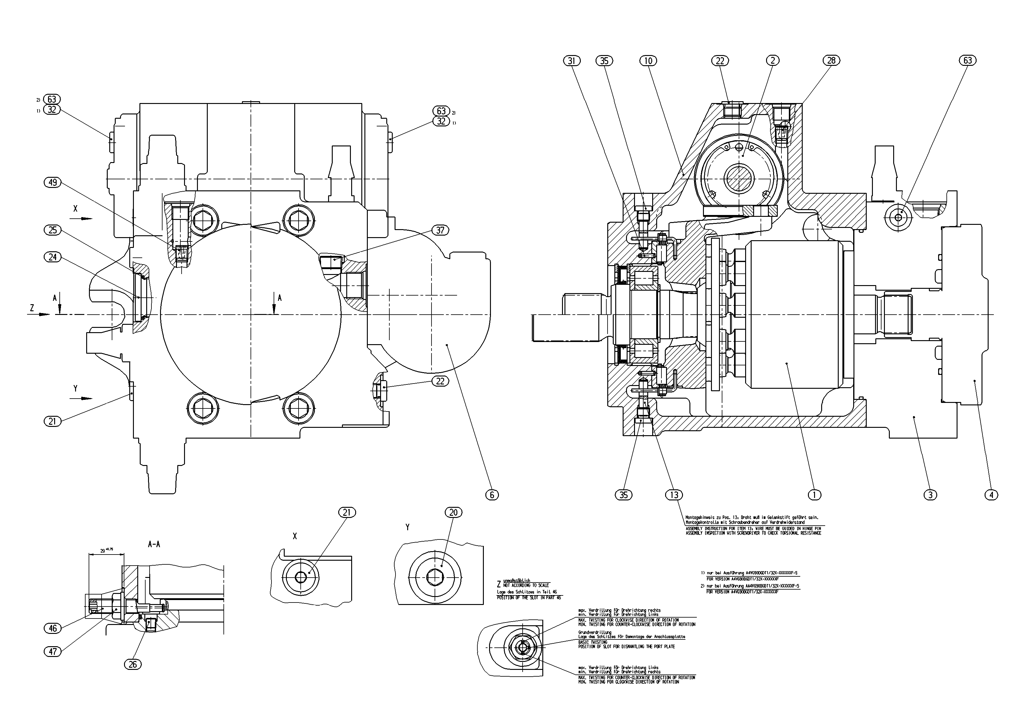 AA4VG90DGD1/32R-NSF52F04XF-S — Drawing
