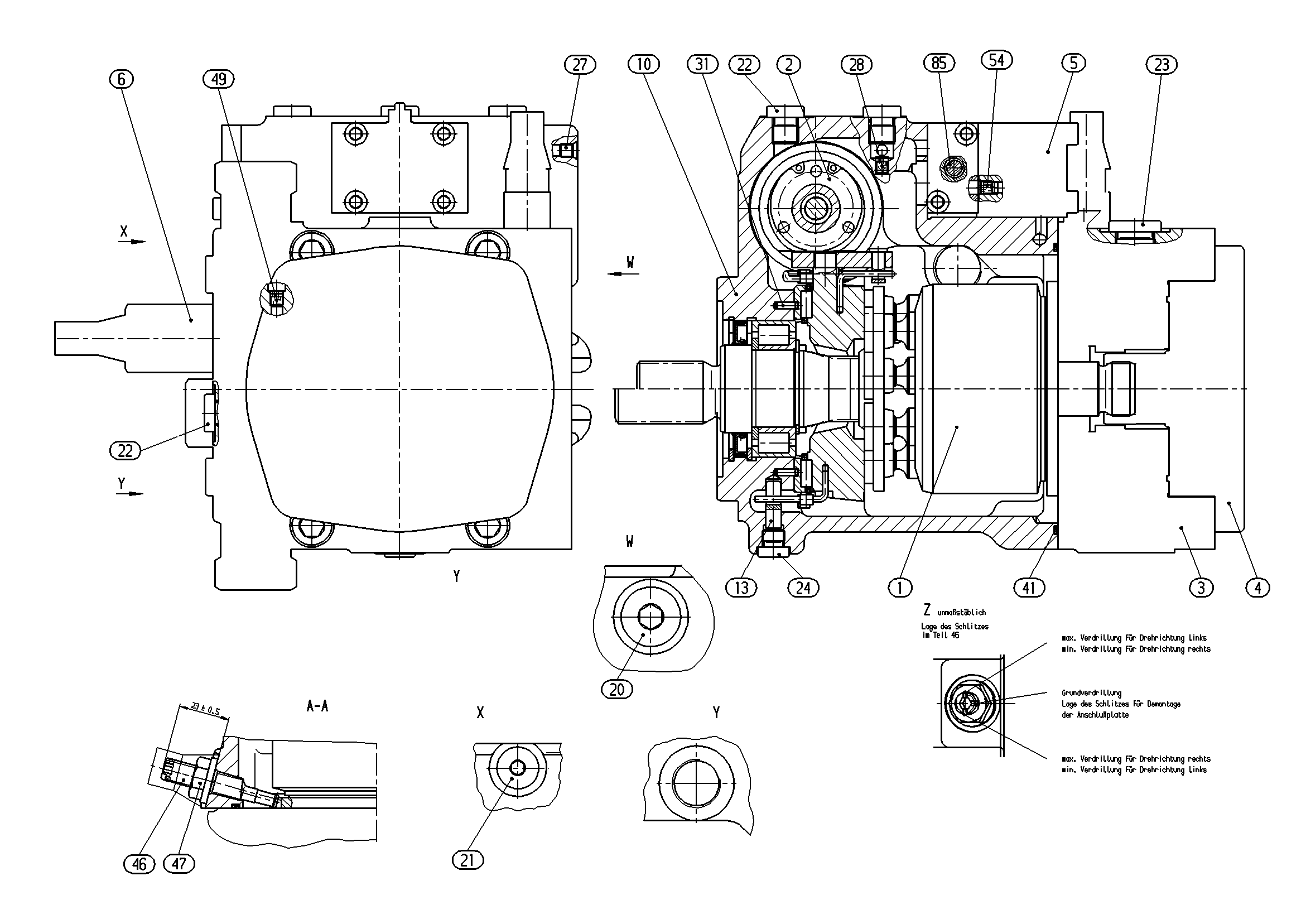 A10VG45DA1D3L/10R-NSC10F013S — Drawing