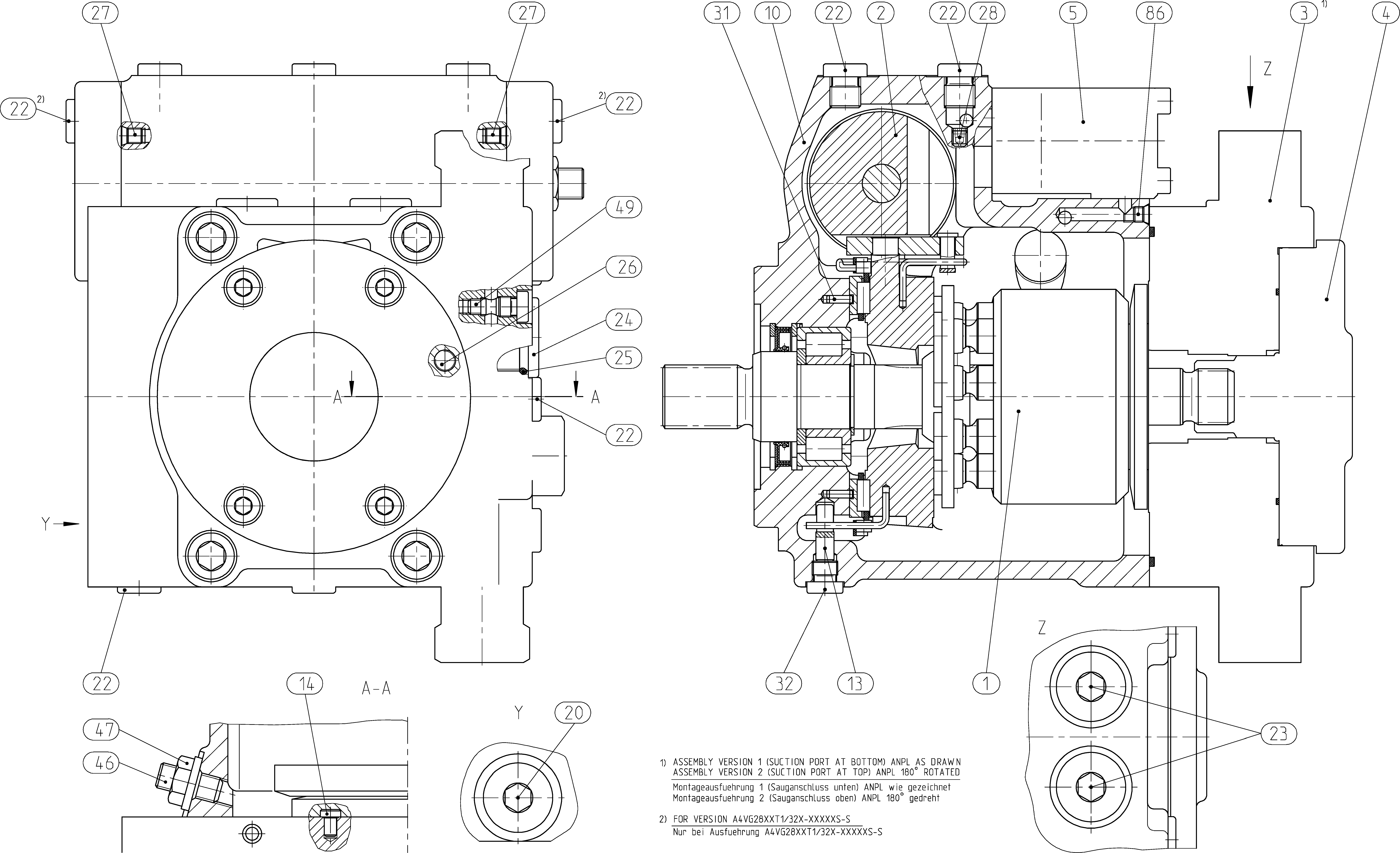 A4VG28EP4X1/32L-NSC10F025SP-S — Drawing