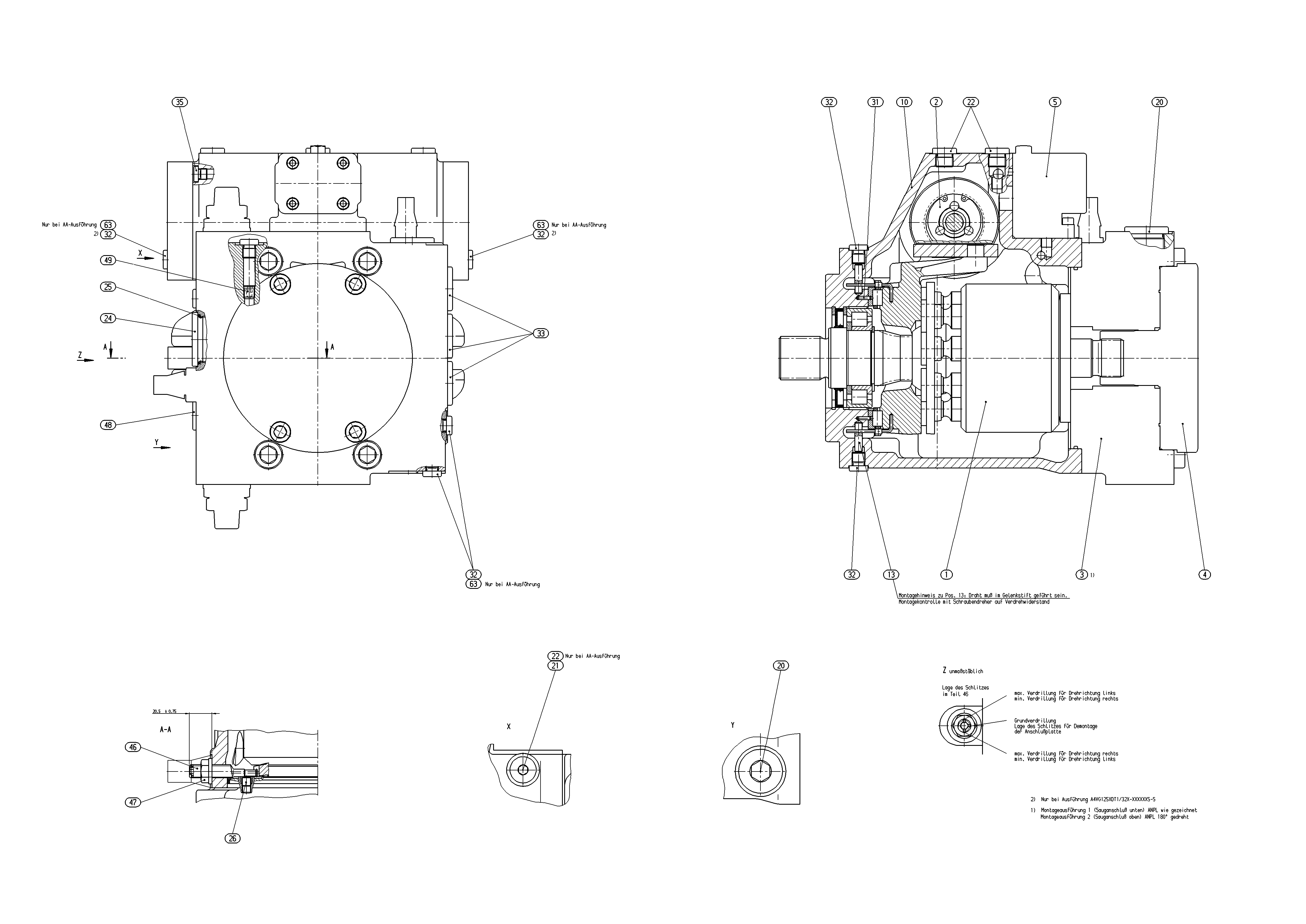 A4VG125EP4DT1/32R-NSF02F021SH-S — Drawing