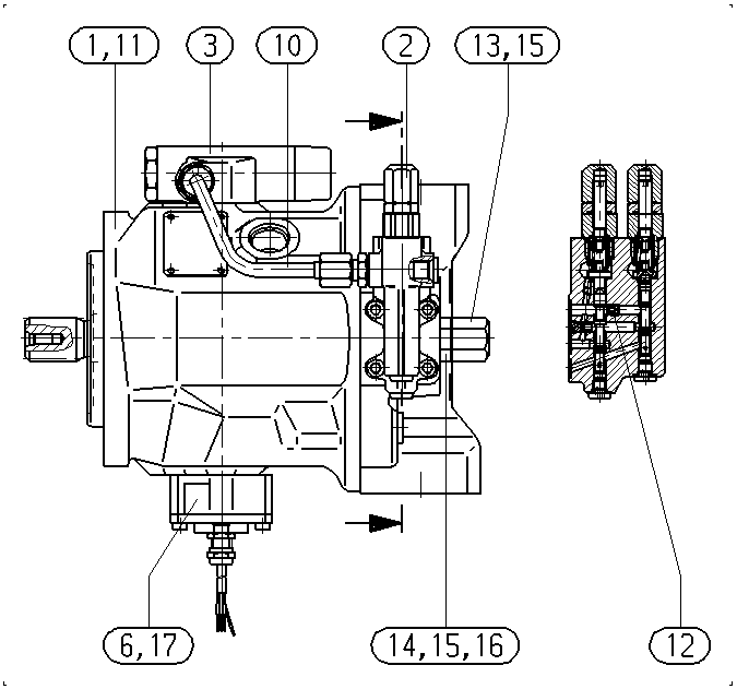 AA10VO45DFLR/31R-PSC62N00-SO923 — Drawing