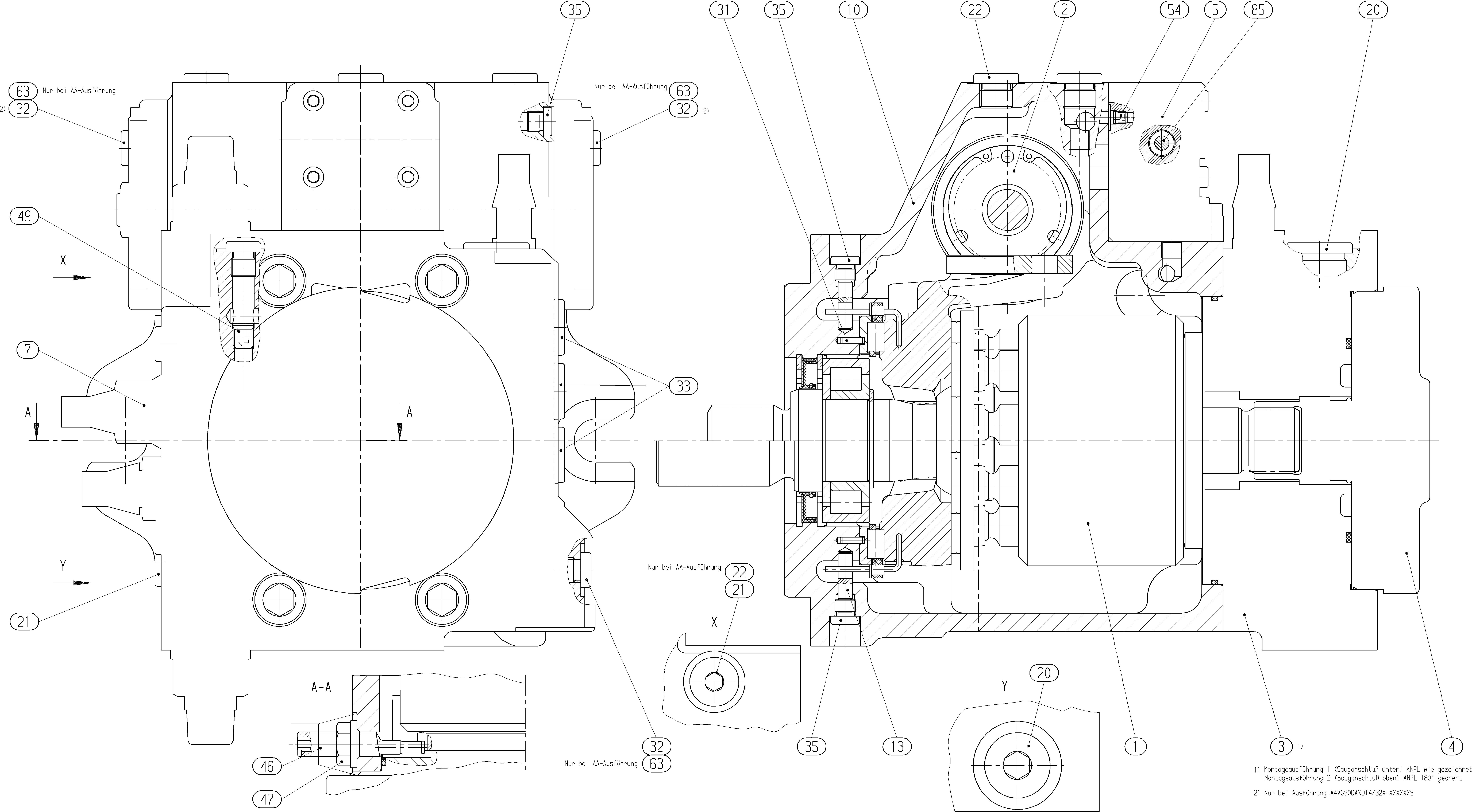 A4VG90DA1D8/32R-NAF02F001S — Drawing