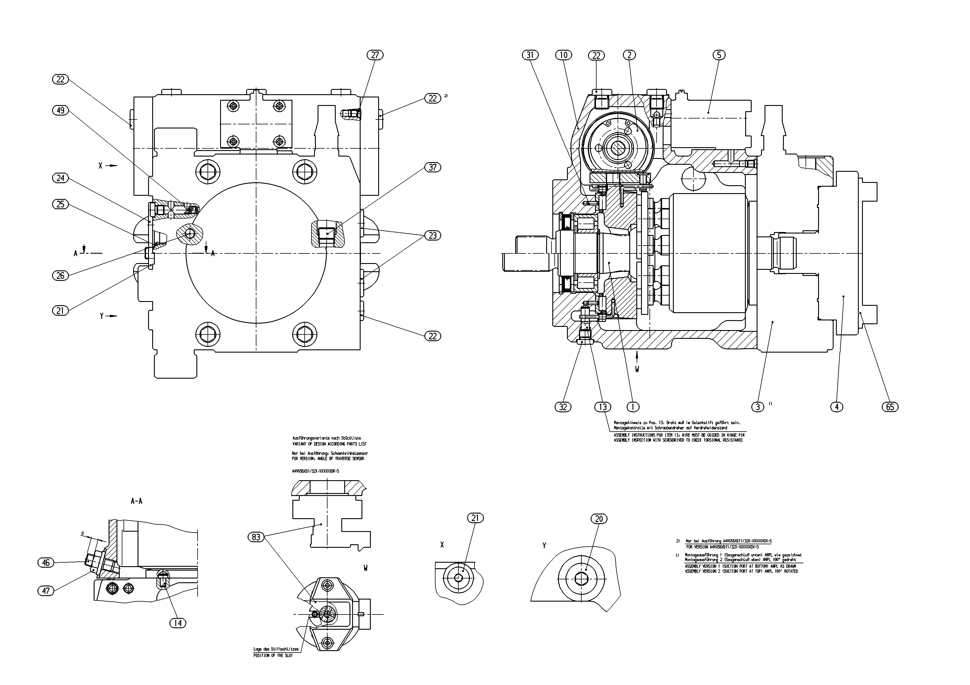 A4VG56EP2D1/32L-NZC02F02XDH-S — Drawing