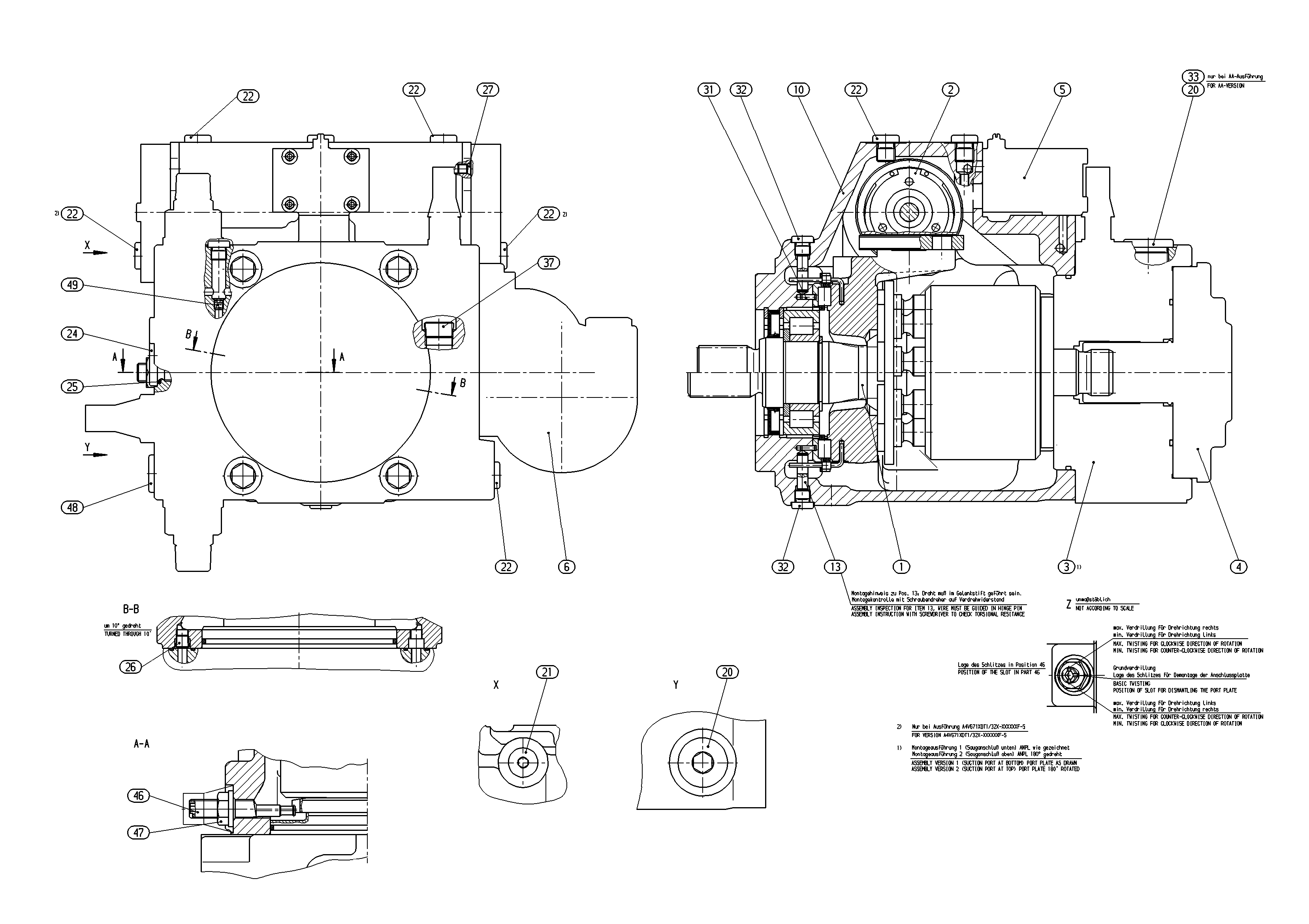 A4VG71DE4D1/32L-NSF02F001PP-S — Drawing