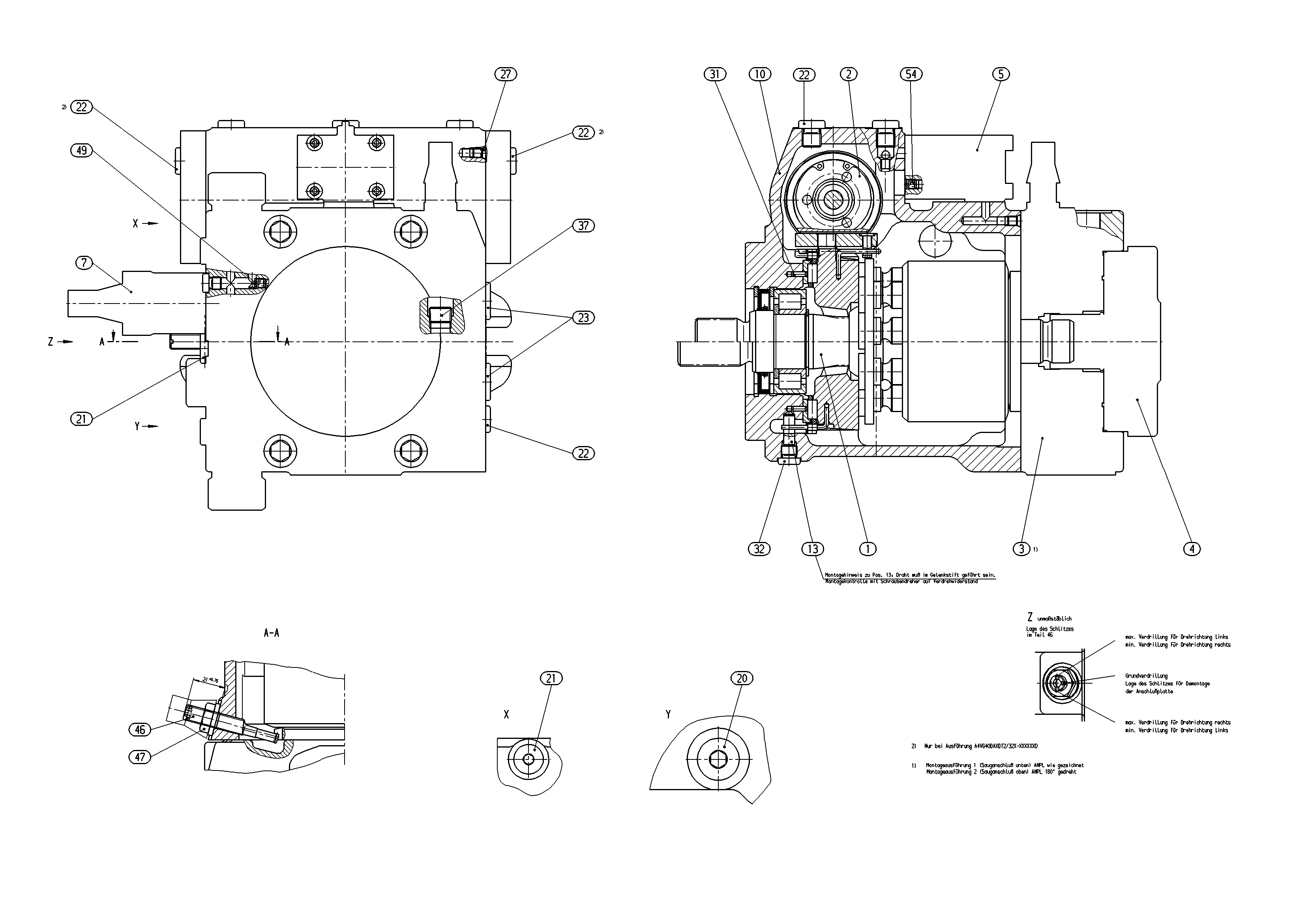 A4VG56DA1D2/32R-NZC02F045D-S — Drawing