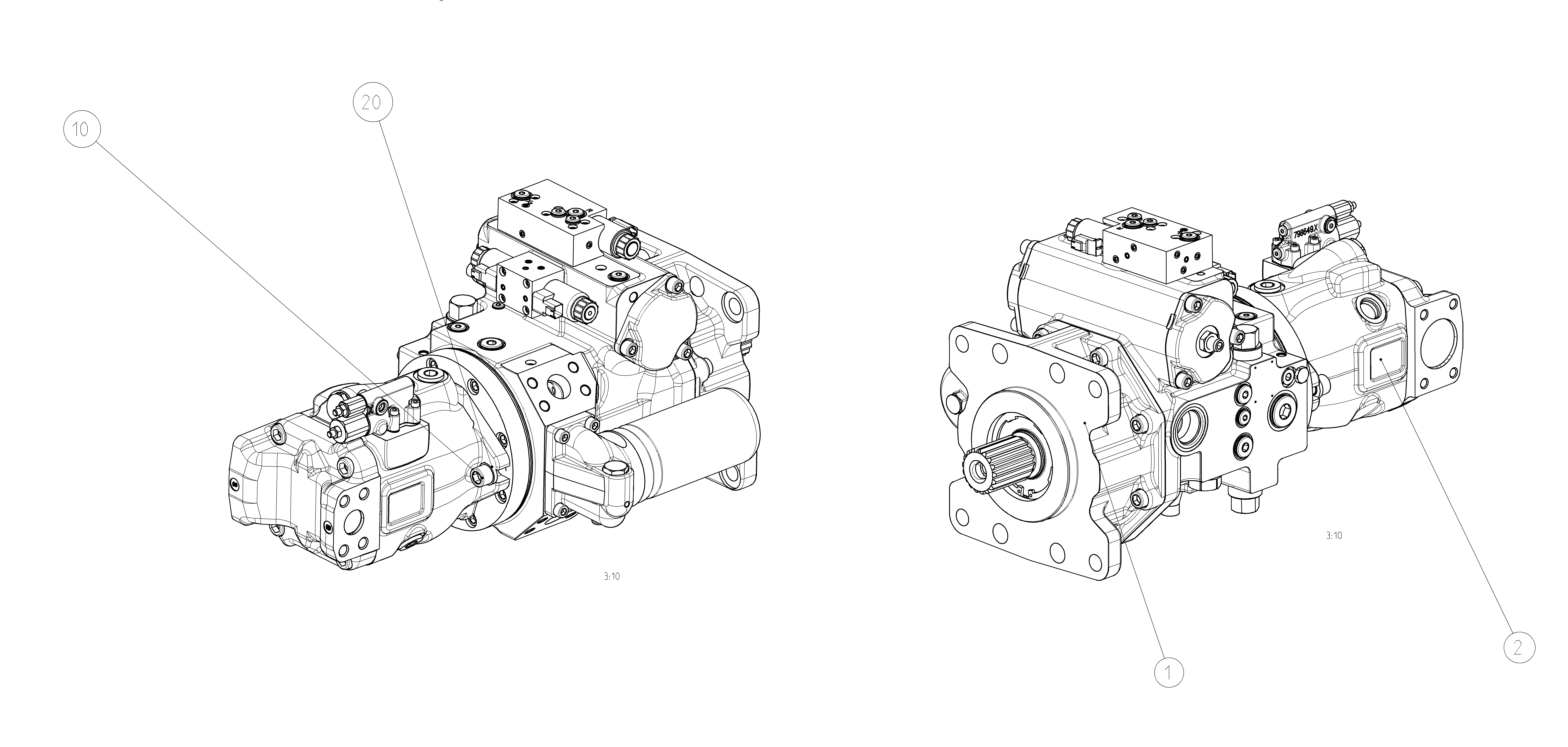 A4VG175EV2CP000/40MR+A10VO85DRF/53R — Drawing