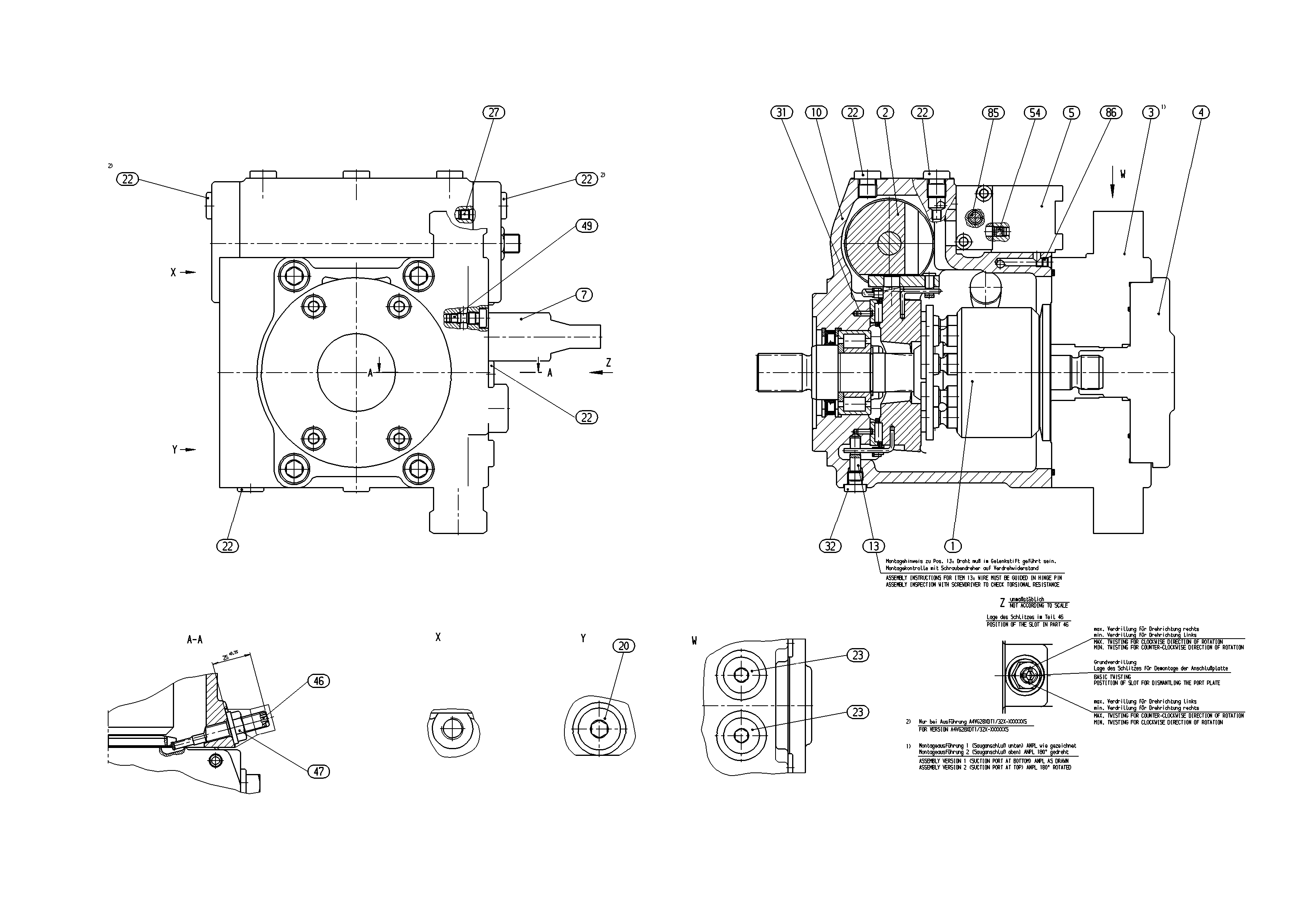 A4VG28DA1D8/32R-NSC10F015S — Drawing