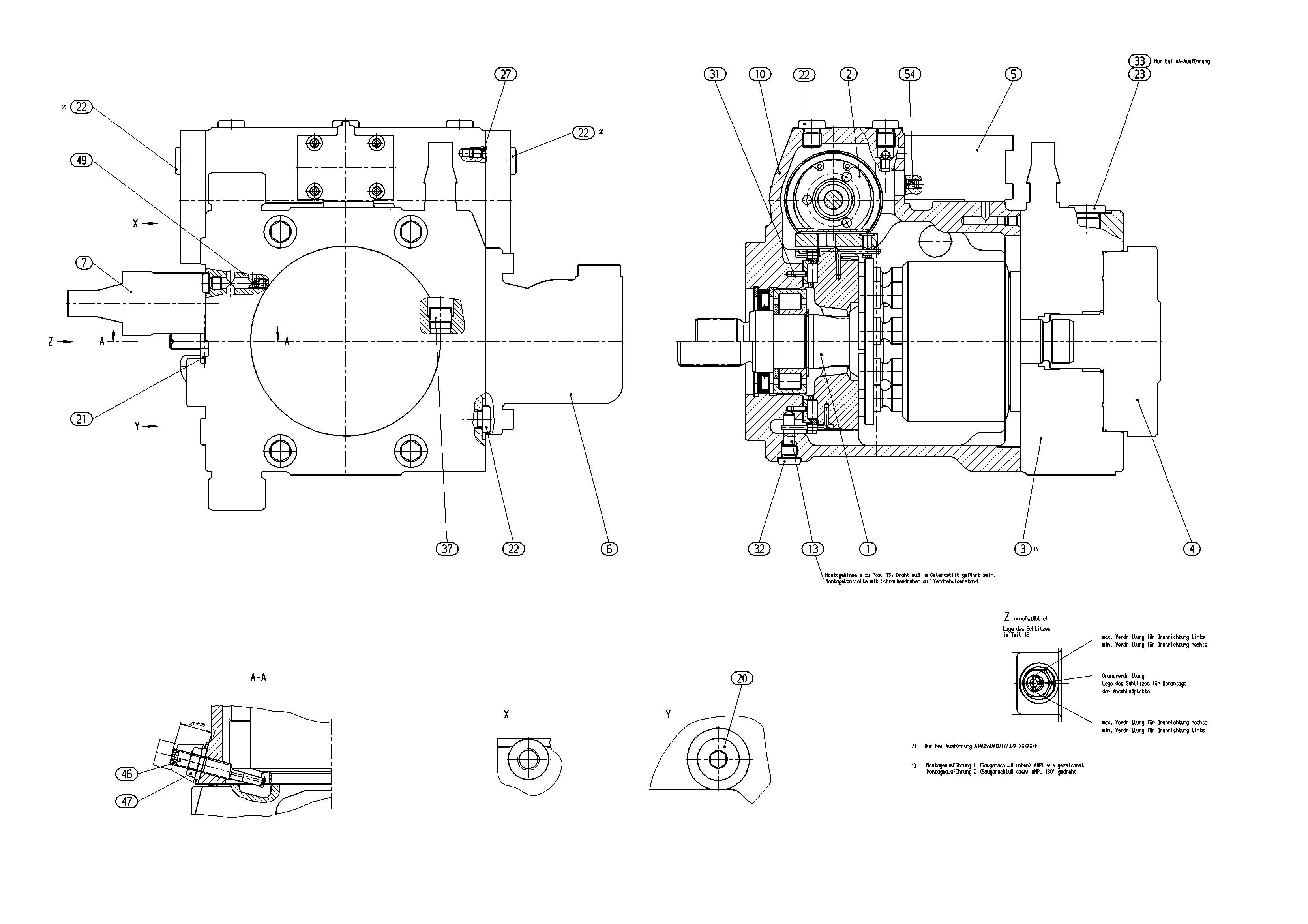 A4VG56DA1D7/32R-NZC02F025LH — Drawing