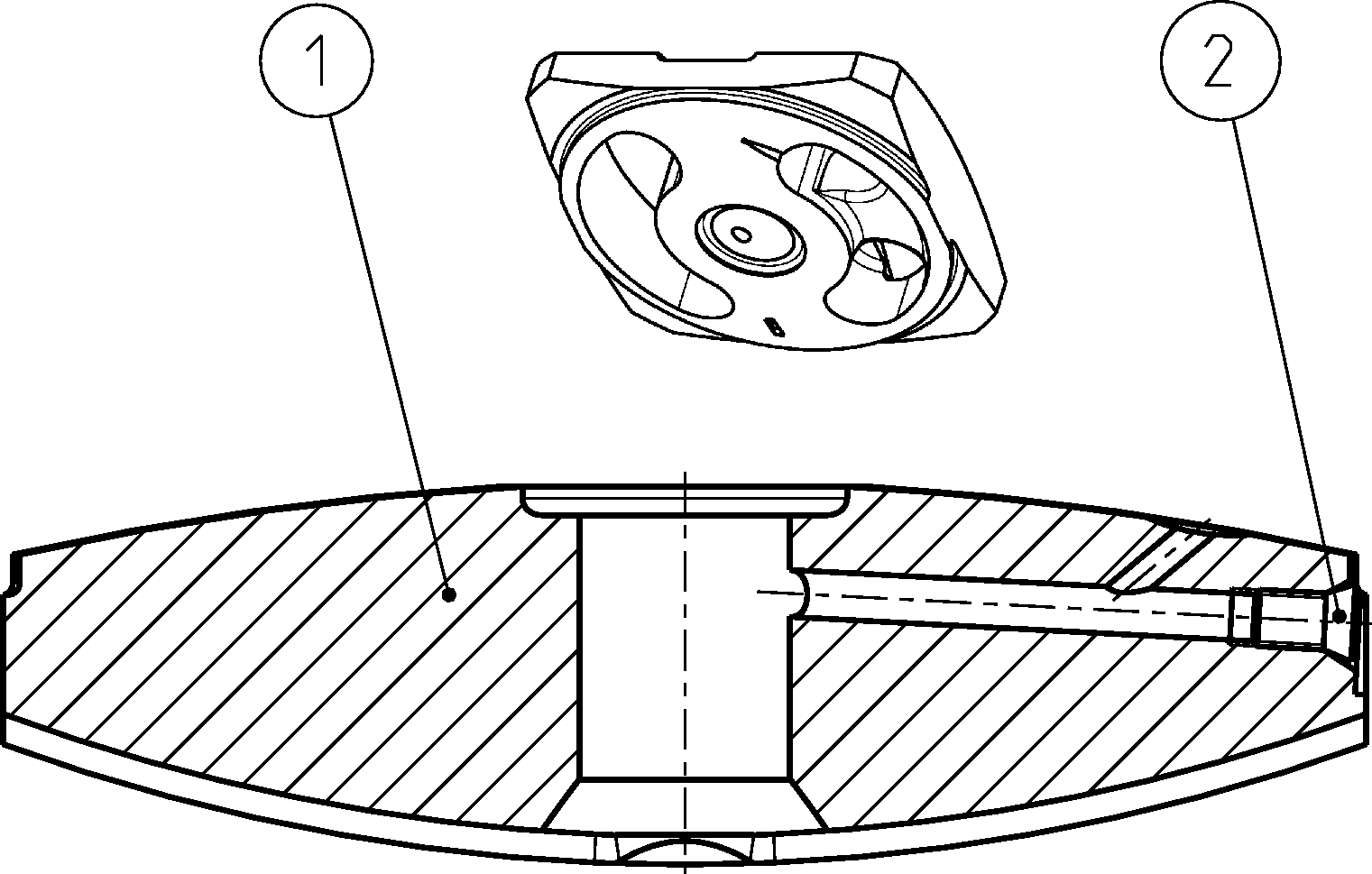 CONTROL LENS, RIGHT-HAND ROTATION — Drawing