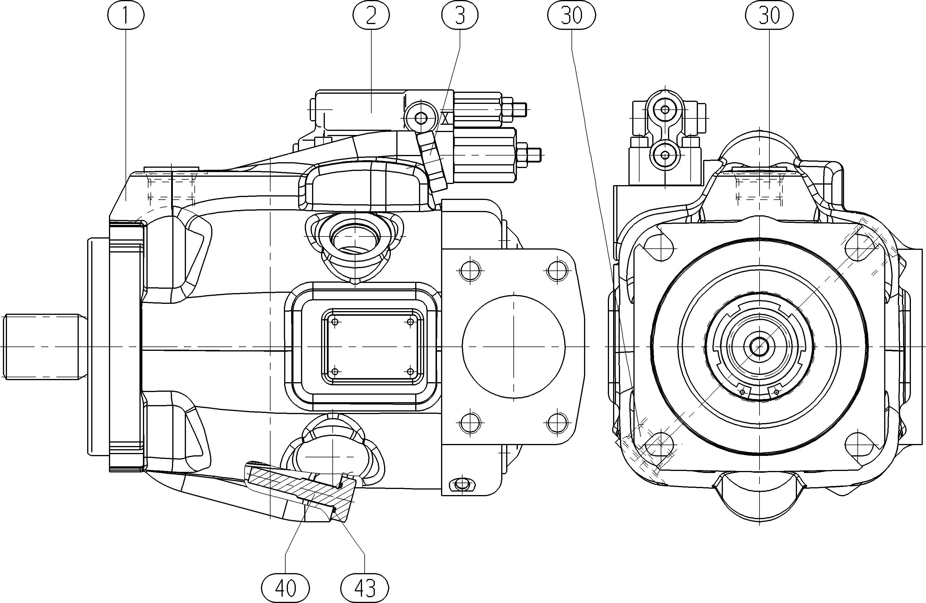 A A10V O 45 DRS /53R-VSC12N00 — Drawing