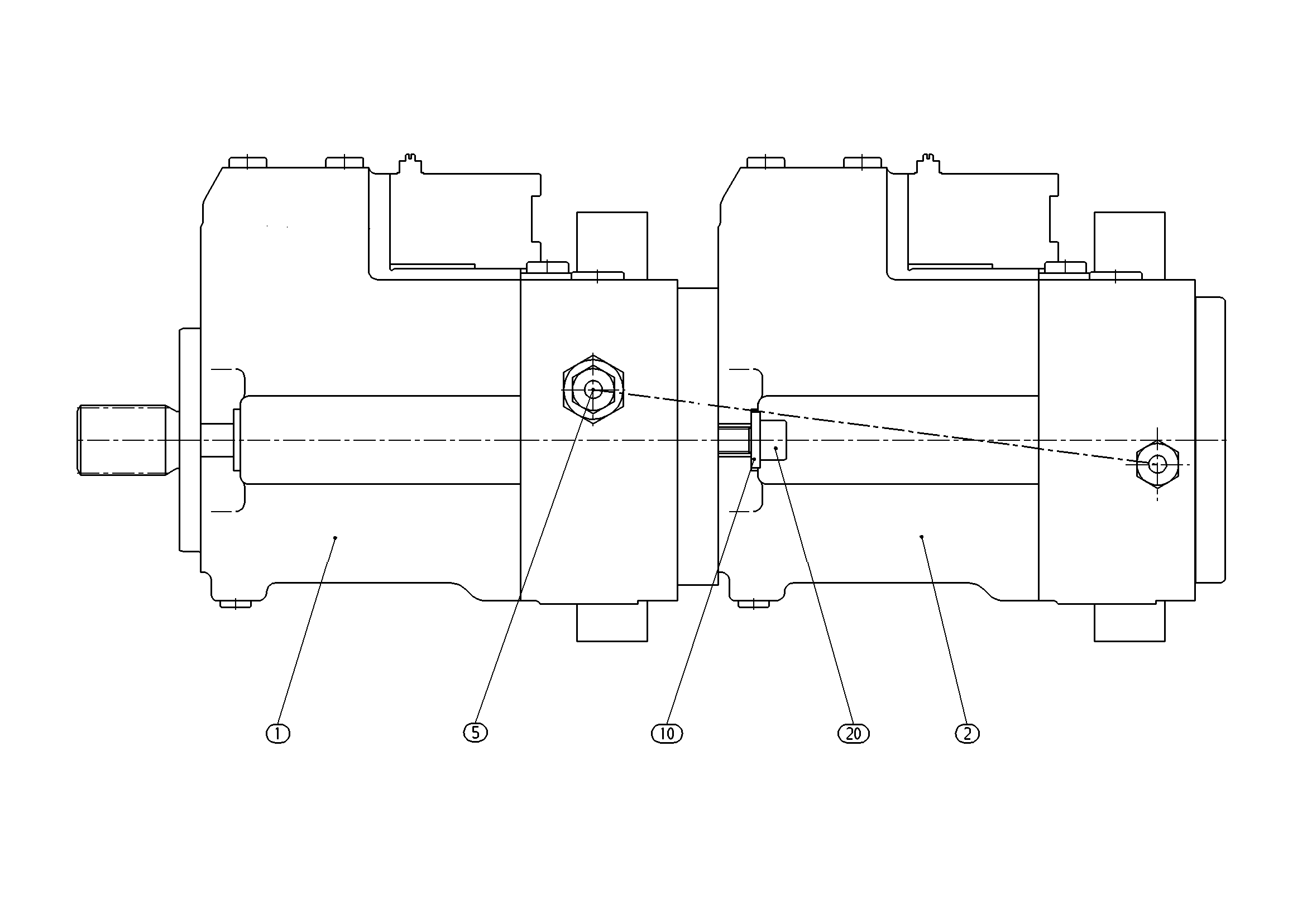 A10VG45DG+A10VG45DG — Drawing