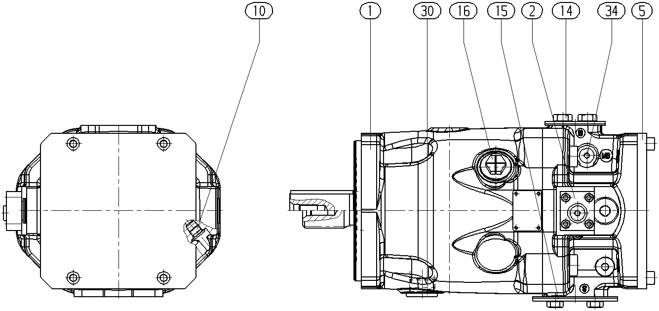 AA10VSO140DFEH/32R-VPB32U99 — Drawing
