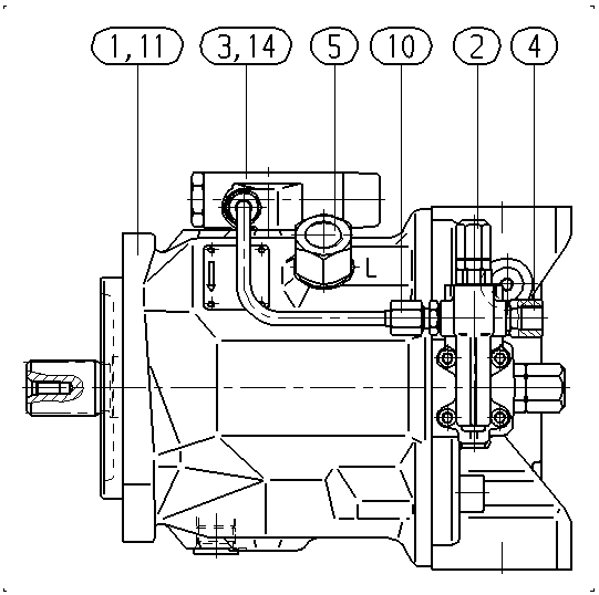 AA10VO45DFLR/31R-PSC12N00-S1101 — Drawing