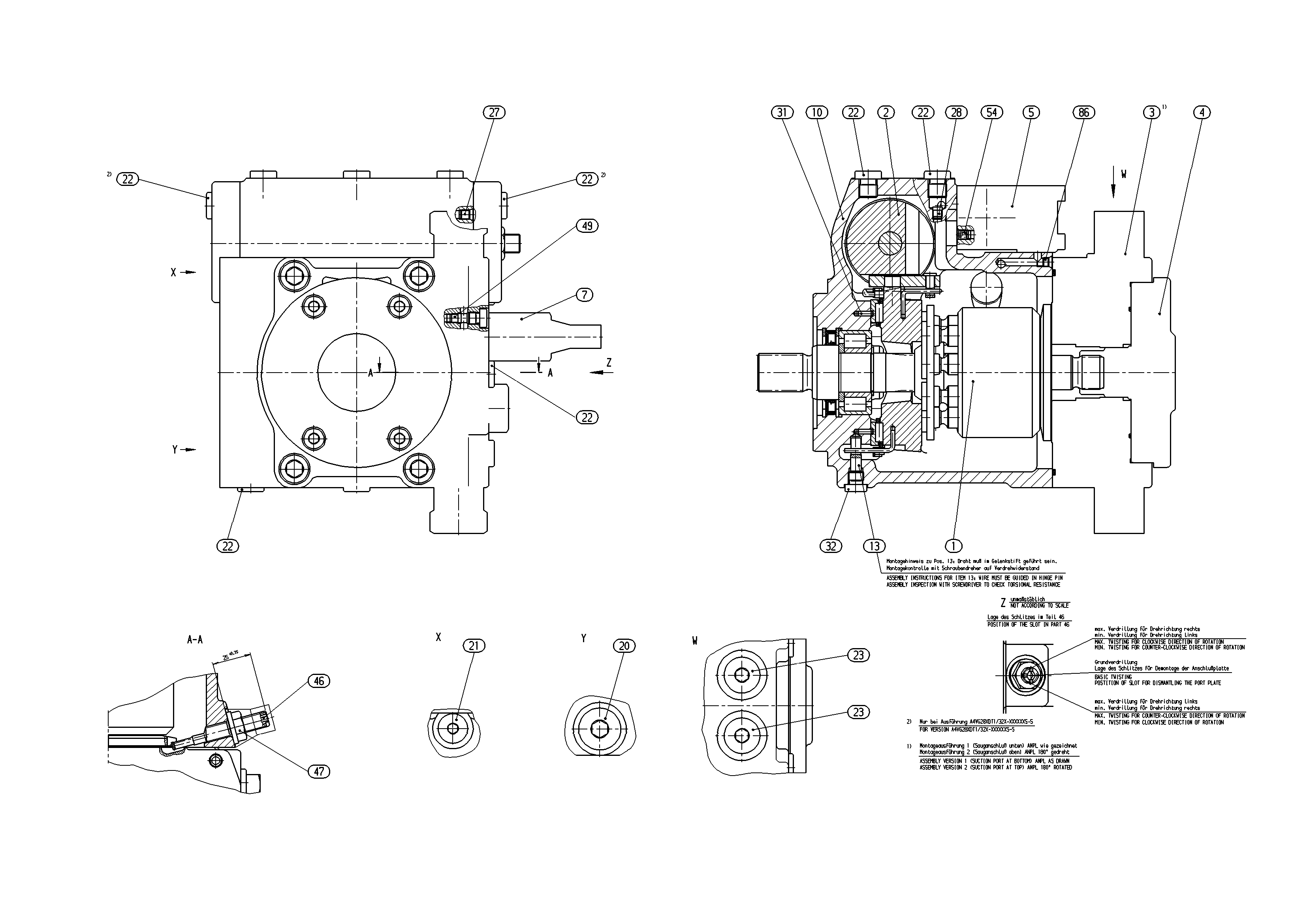 A4VG28DA1D2/32R-NSC10F025ST-S — Drawing