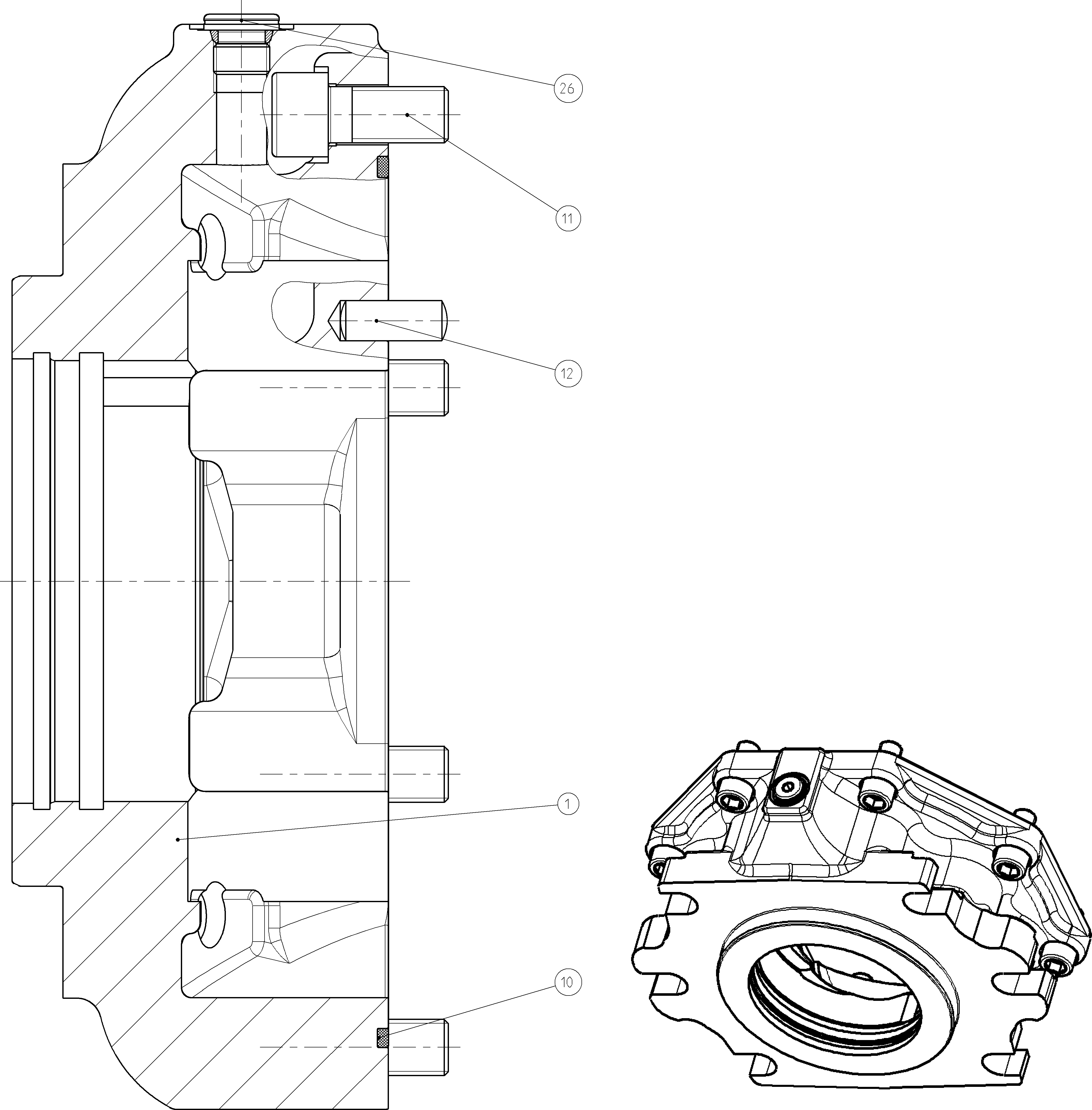 BEARING FLANGE — Drawing