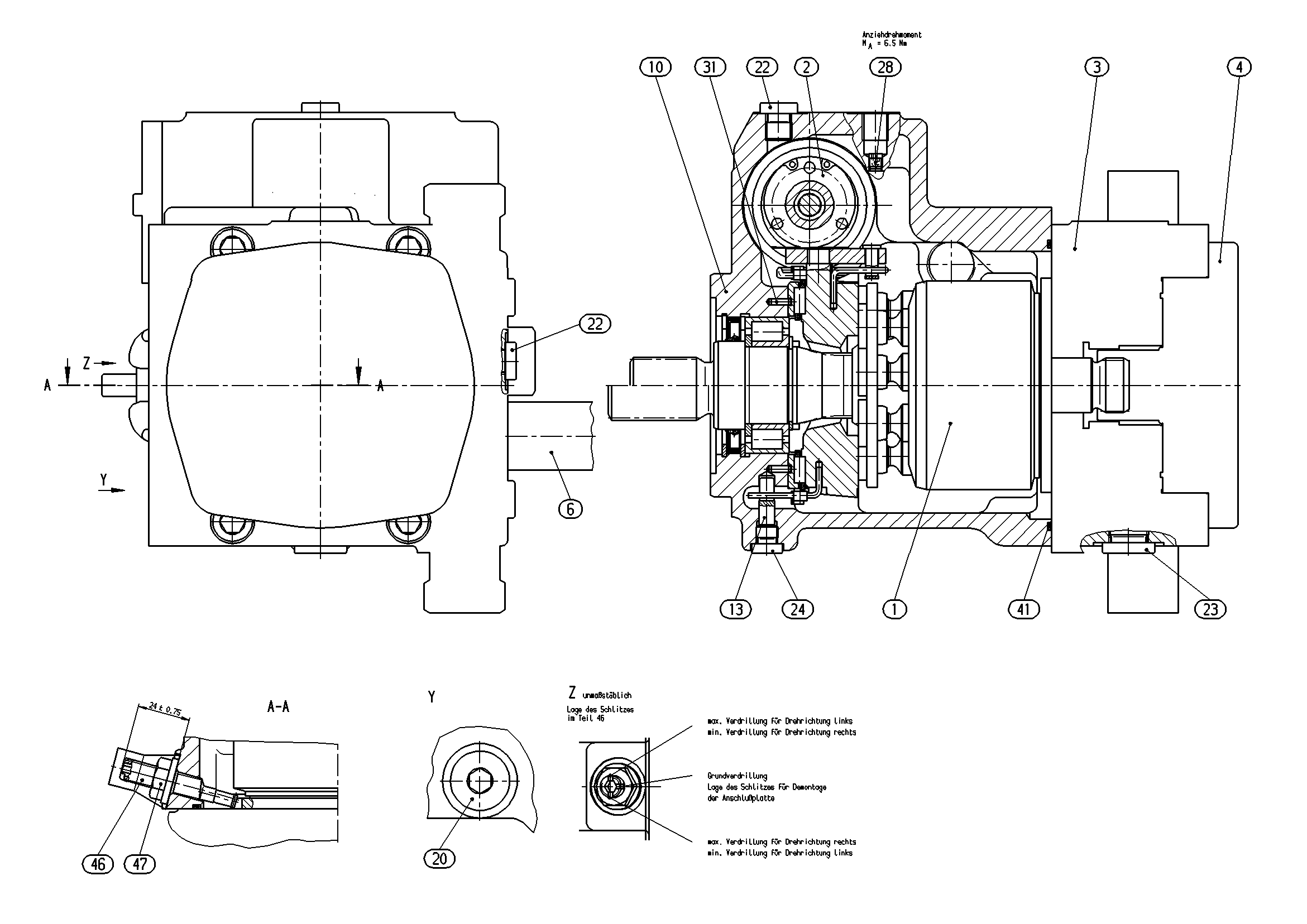 AA10VG45DG2/10L-NXC60F043S-S — Drawing