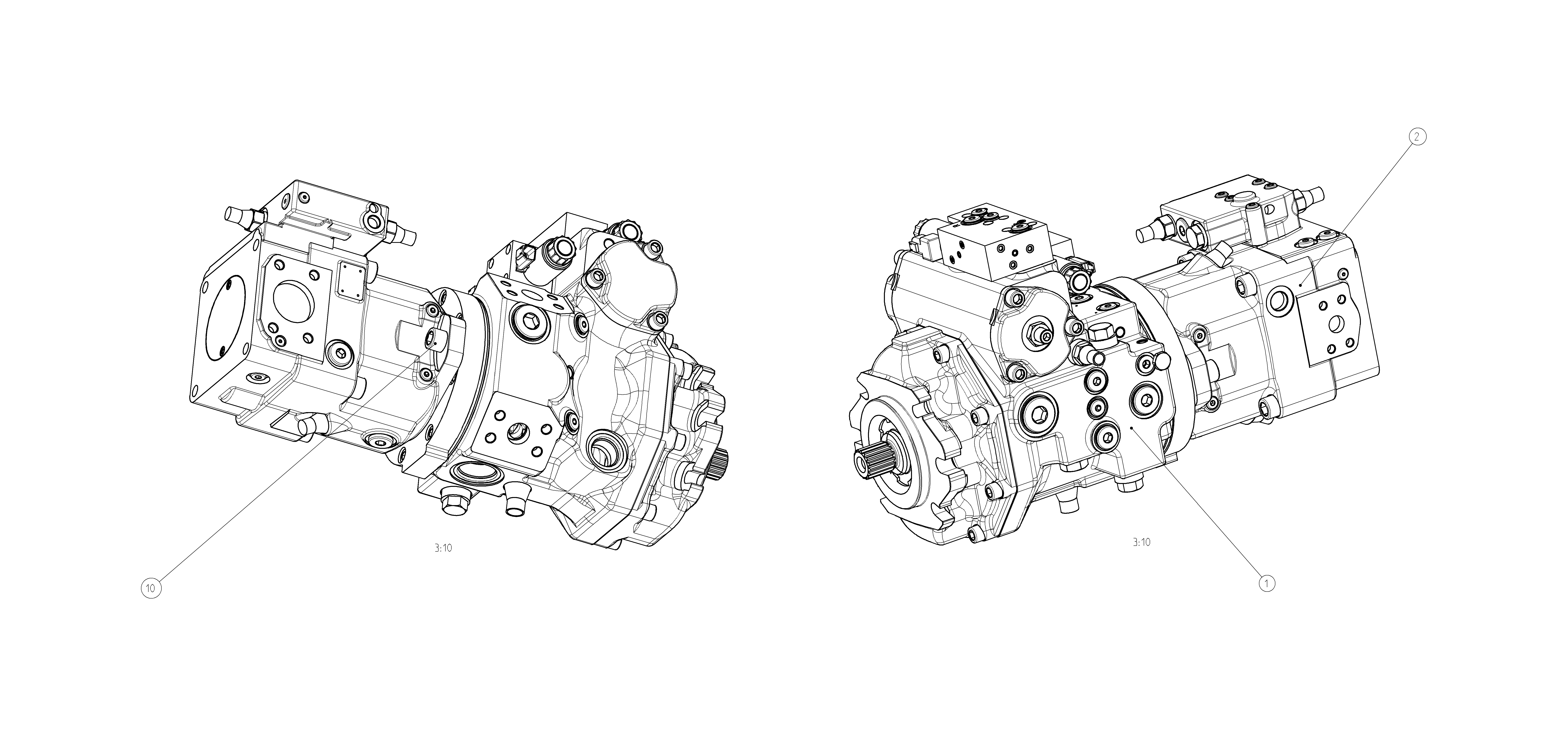 A4VG085EV2DP000/40MR+A11VO60LRS/10R — Drawing