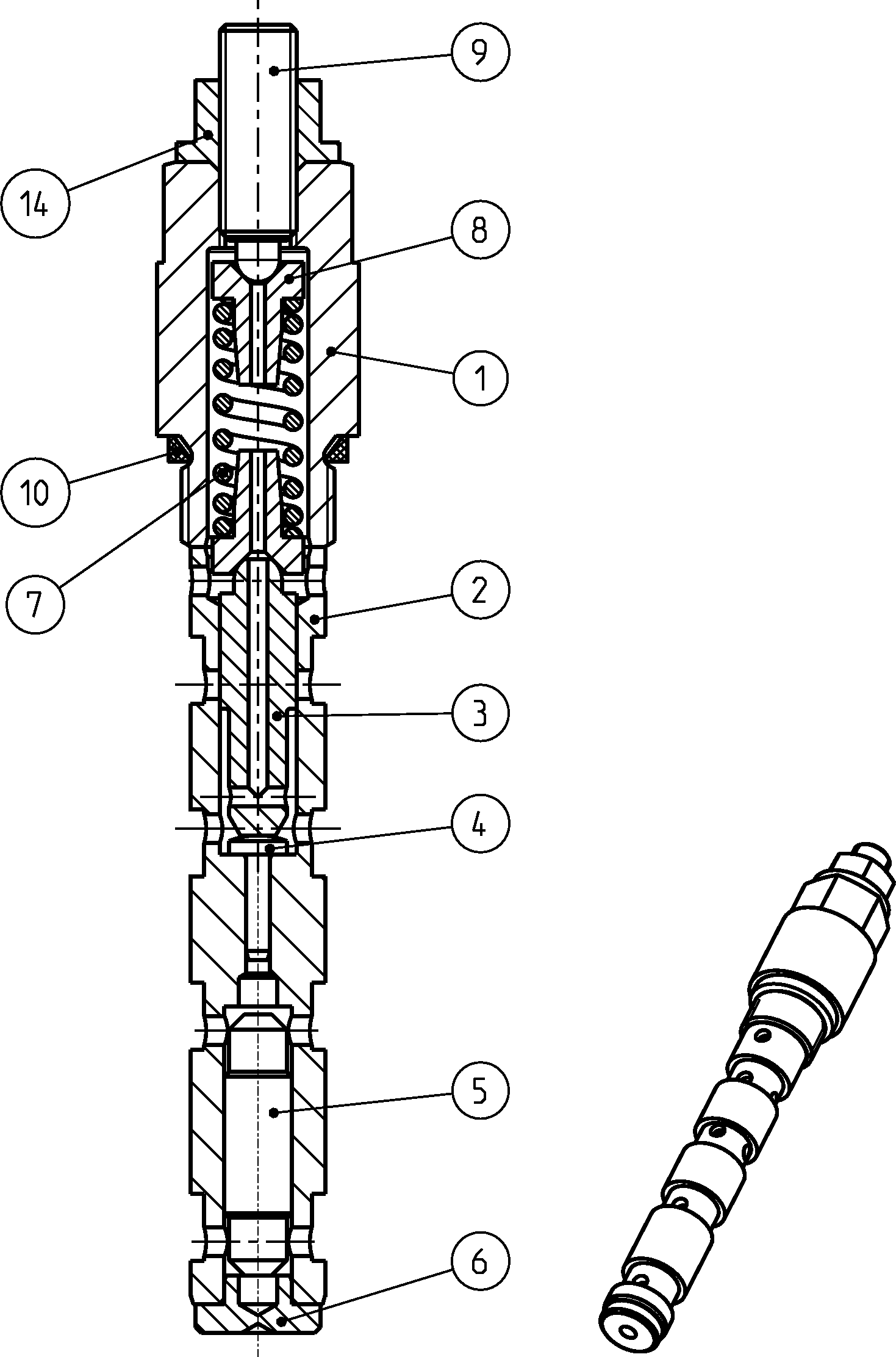 PRESSURE CUT-OFF VALVE — Drawing
