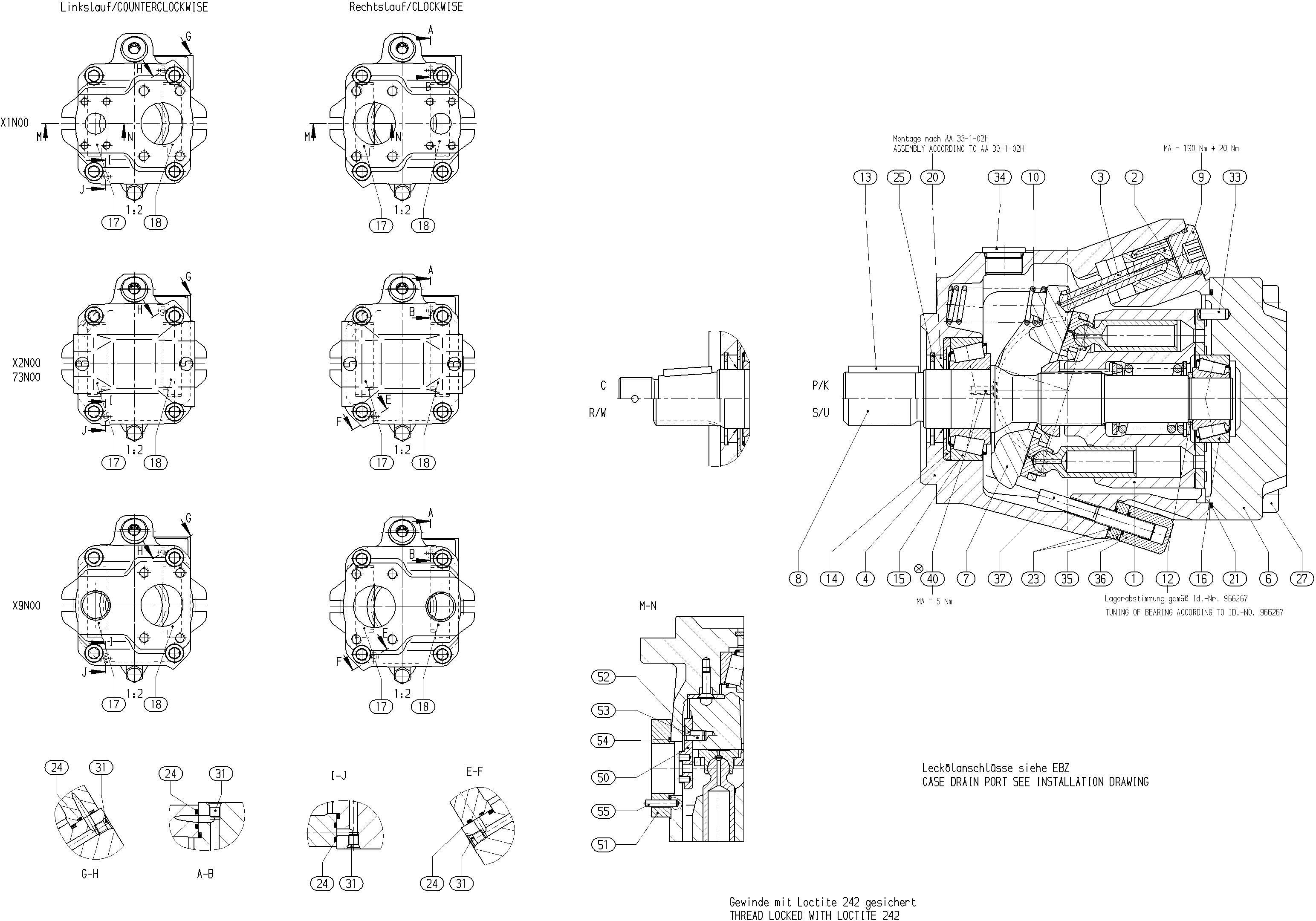 G A10V O 60 OV /52R-VQC12N00LR -S1224 — Drawing