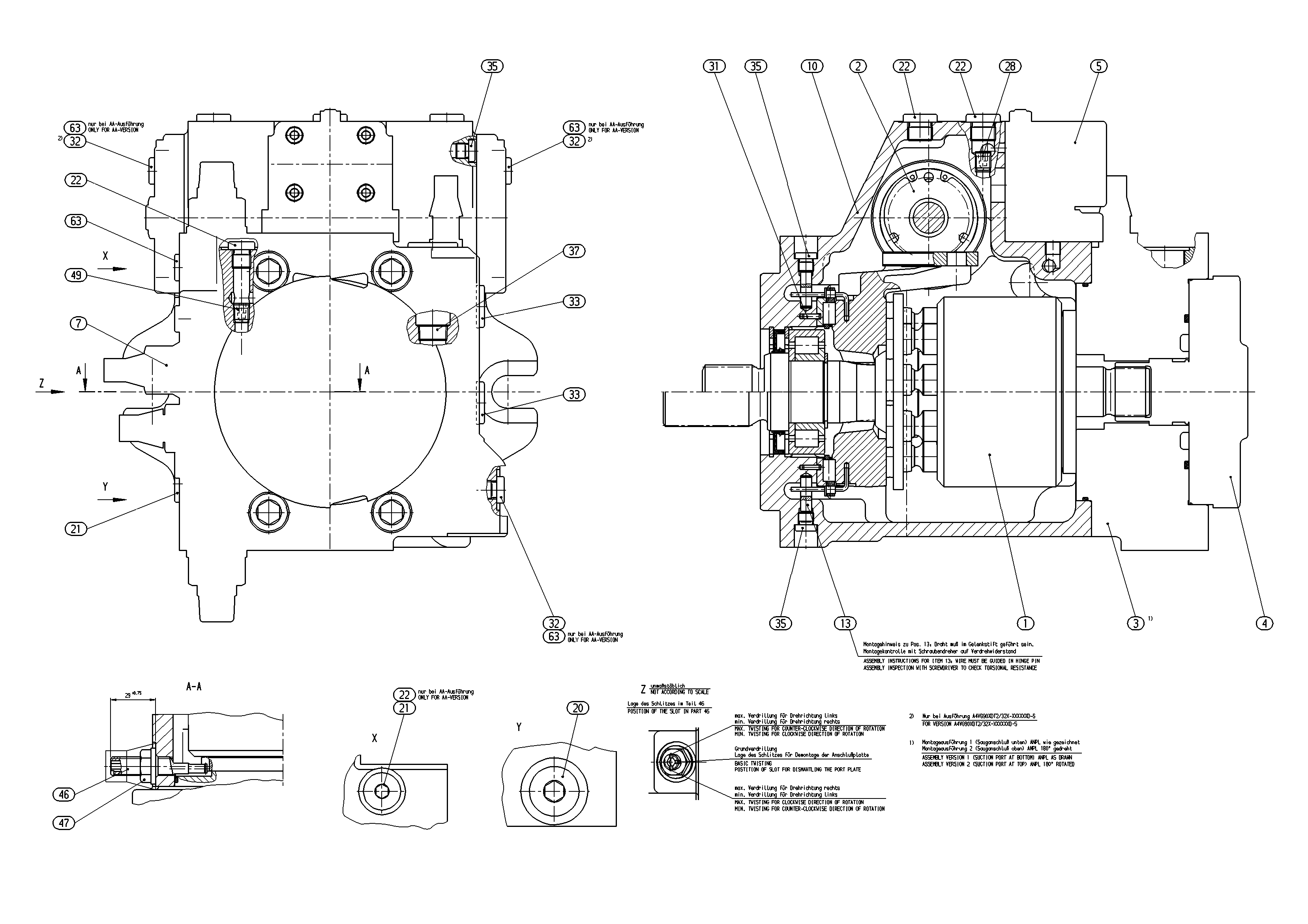 AA4VG90HWDLT2/32R-NSFXXF011D-S — Drawing