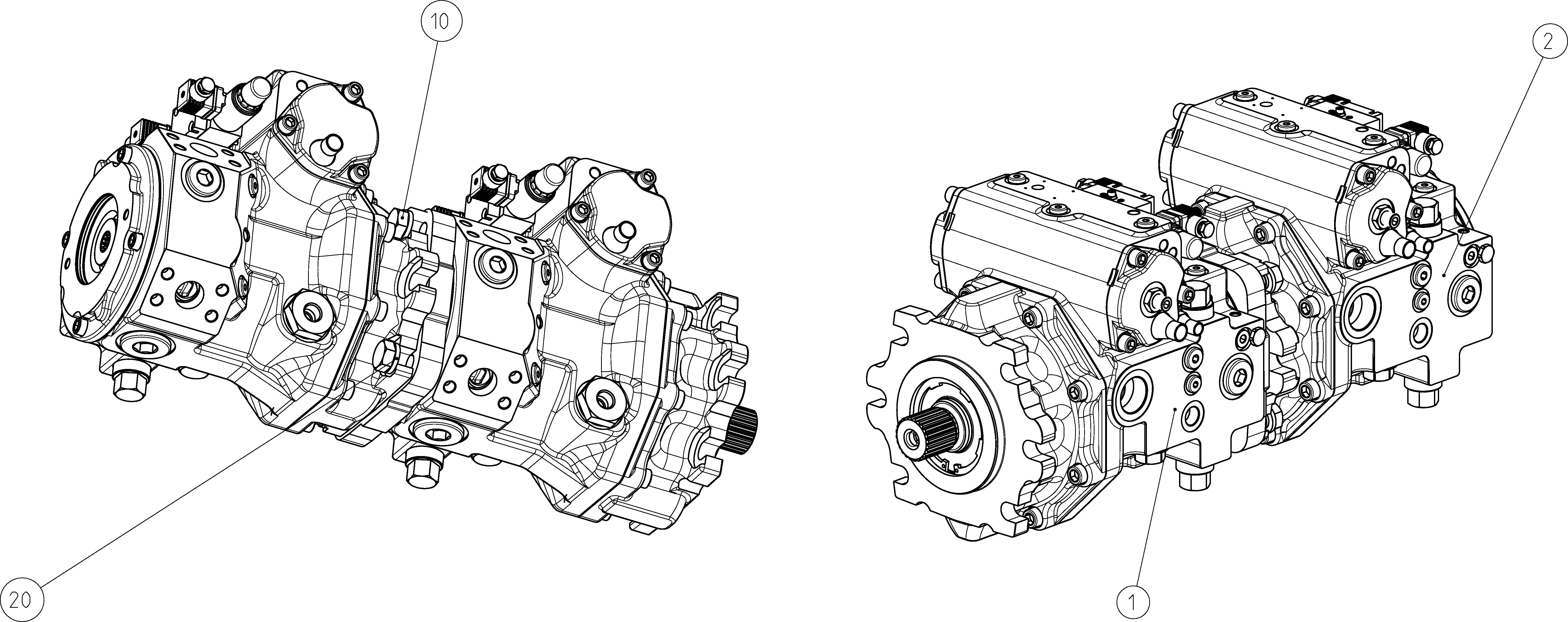 A4VG175EP4DH/40NL+A4VG145EP4DH/40NL — Drawing