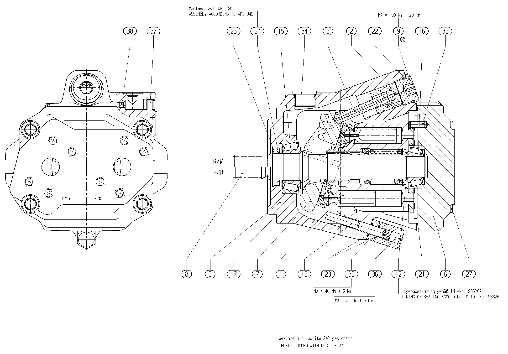 G A10V O 45 OV /52R-VKC11N00 -S1008 — Drawing