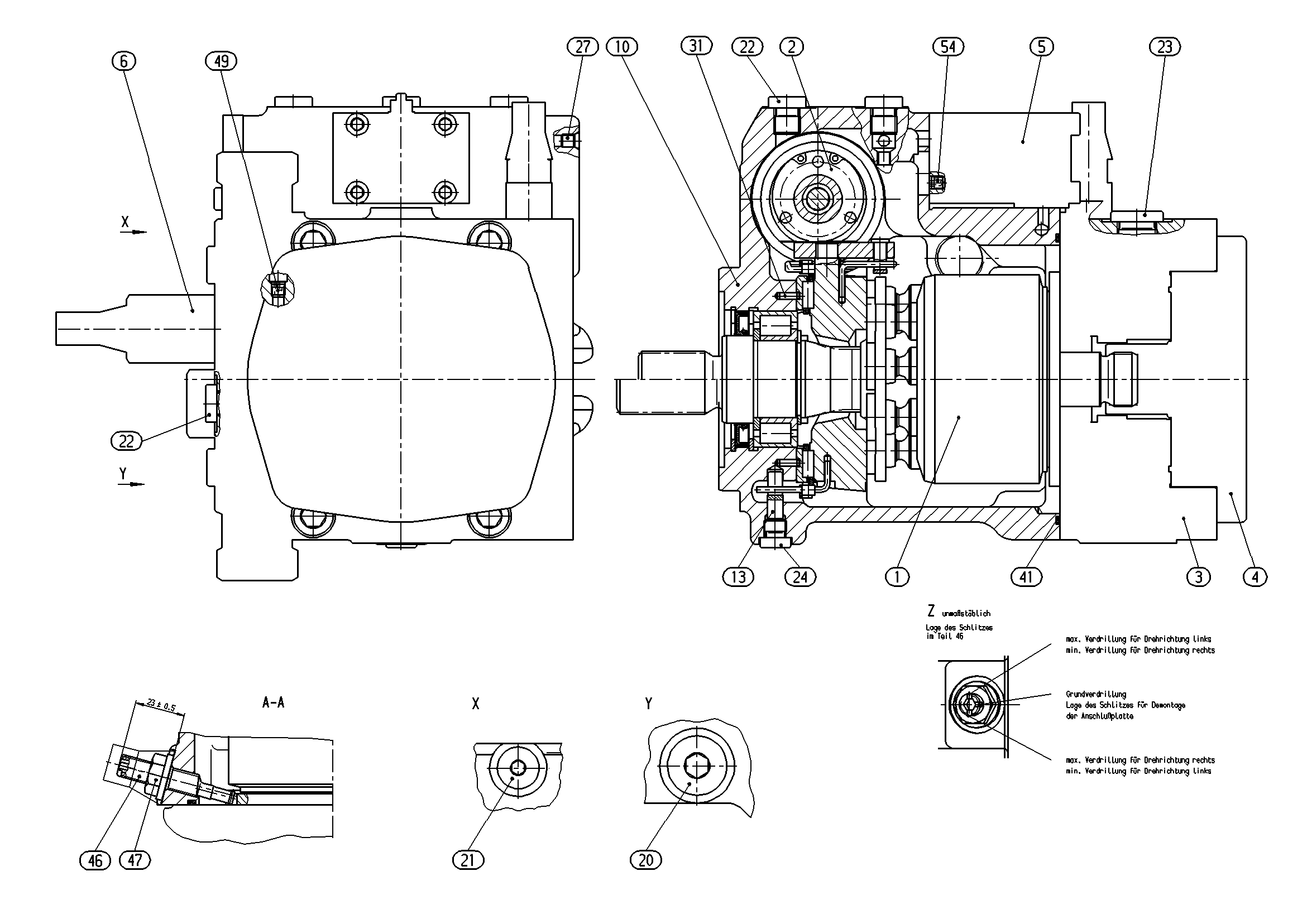 A10VG45DA1D2/10R-NSC10F015S — Drawing