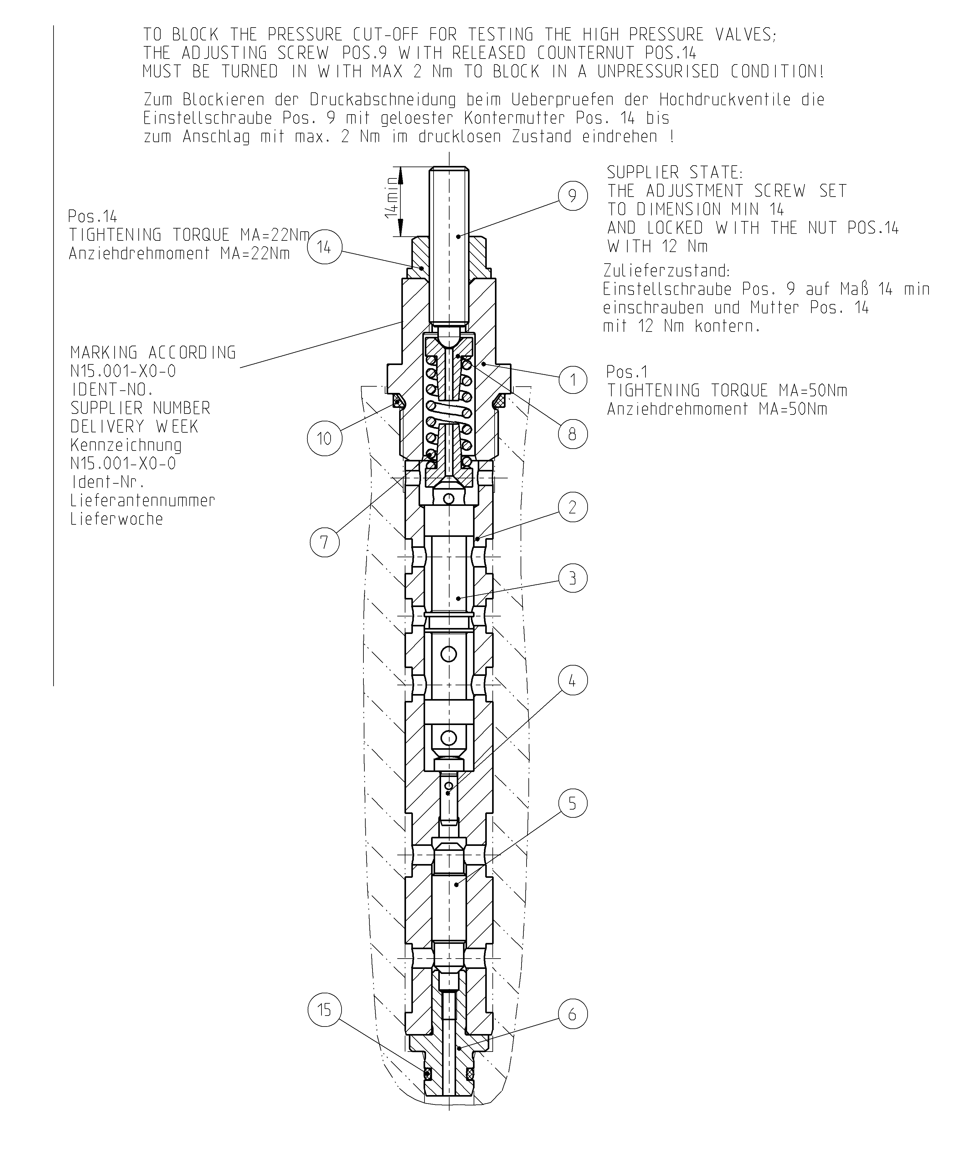 PRESSURE CUT-OFF VALVE — Drawing