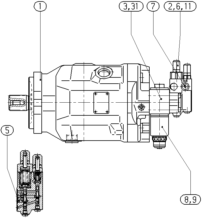 AH A10V O100 DFR1/31L-PSC11N00 -S2023 — Drawing