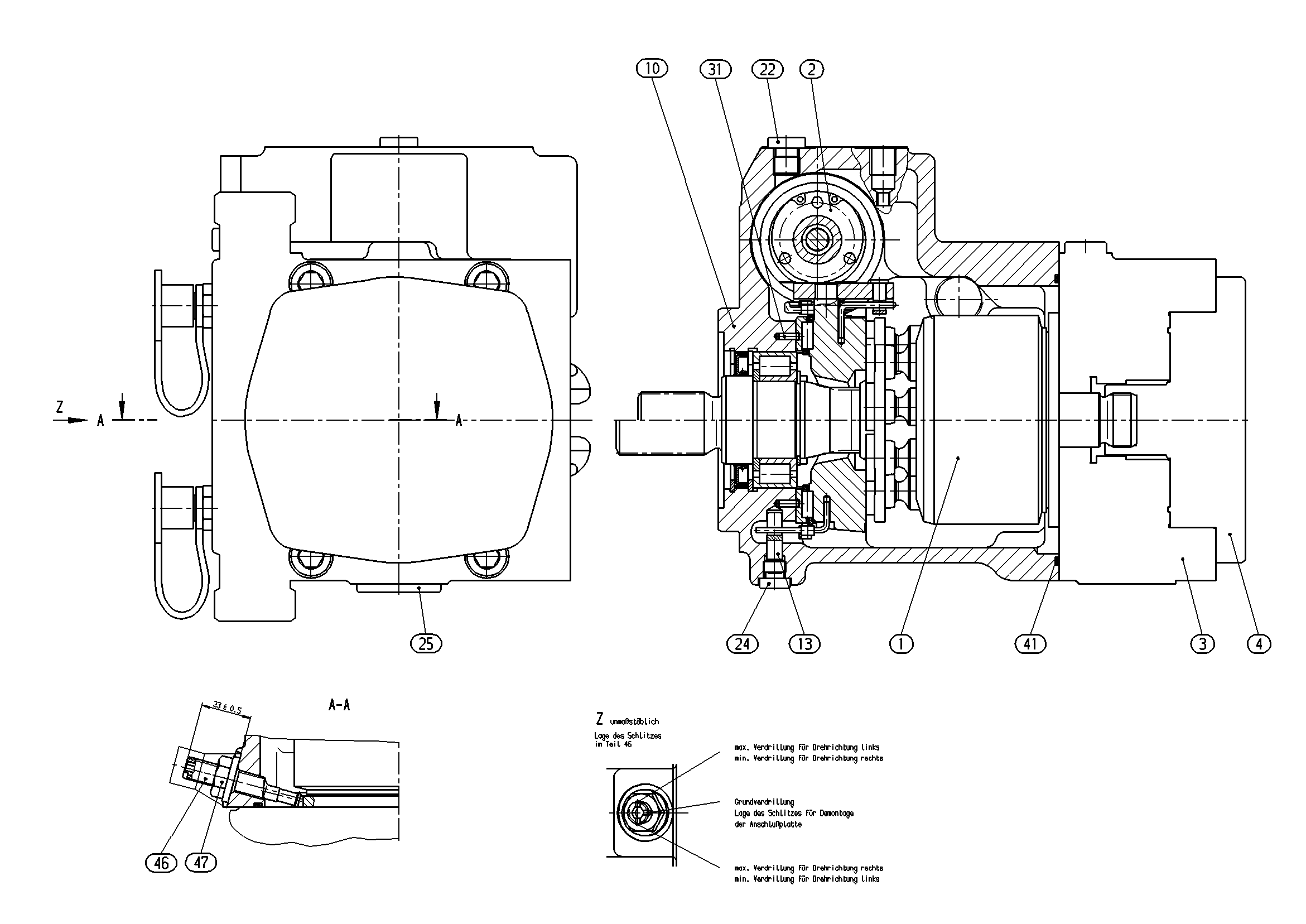 AA10VG45DG1/10R-NTCXXK045E-S — Drawing