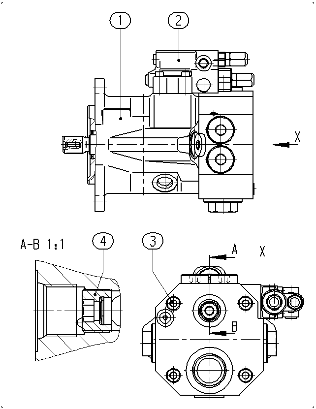 A A10VWO 28 DFR1/52W-VSC64N001 — Drawing
