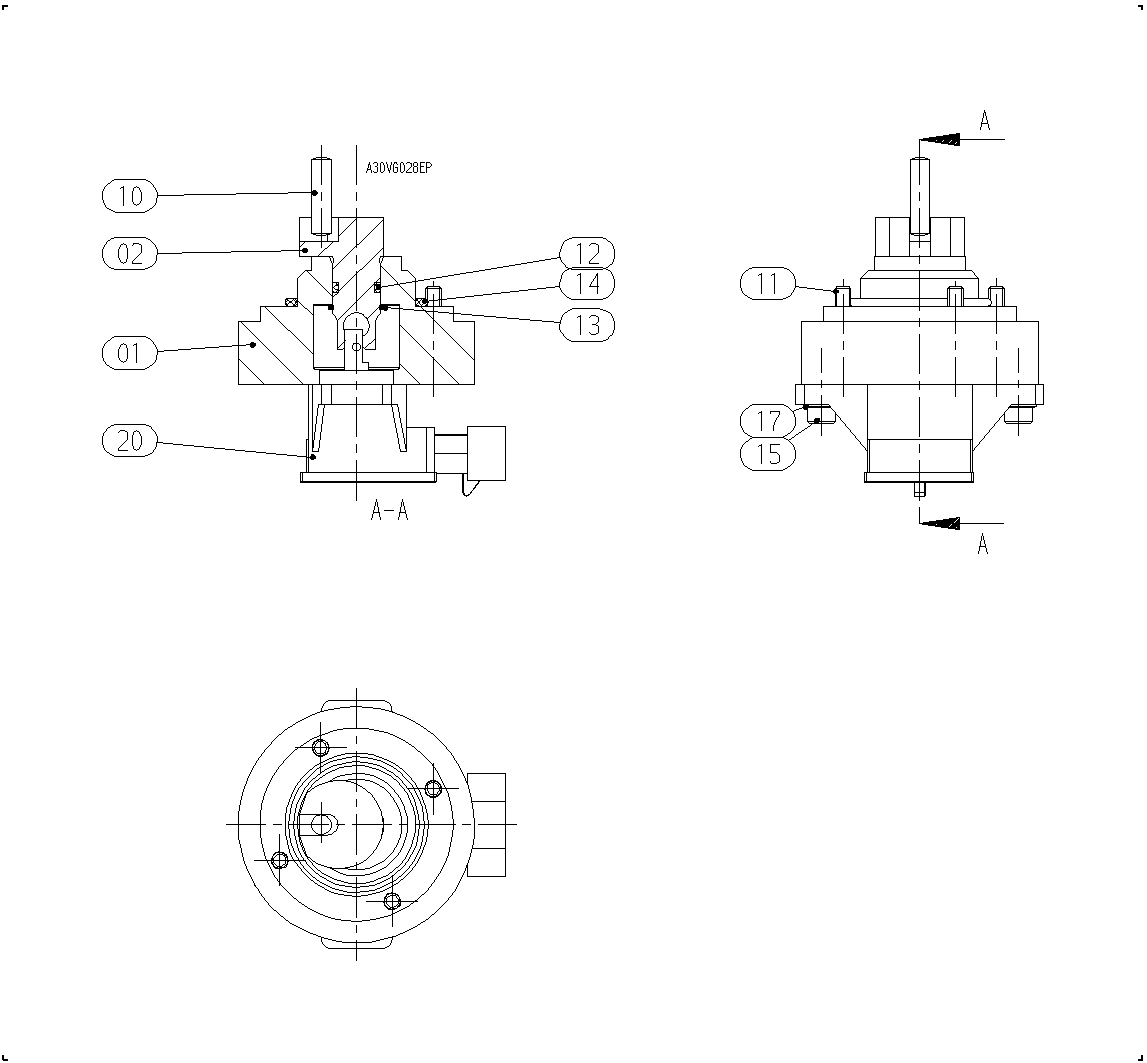 SWIVEL ANGL.SENSOR A4VG40/56 60202.0011 — Drawing