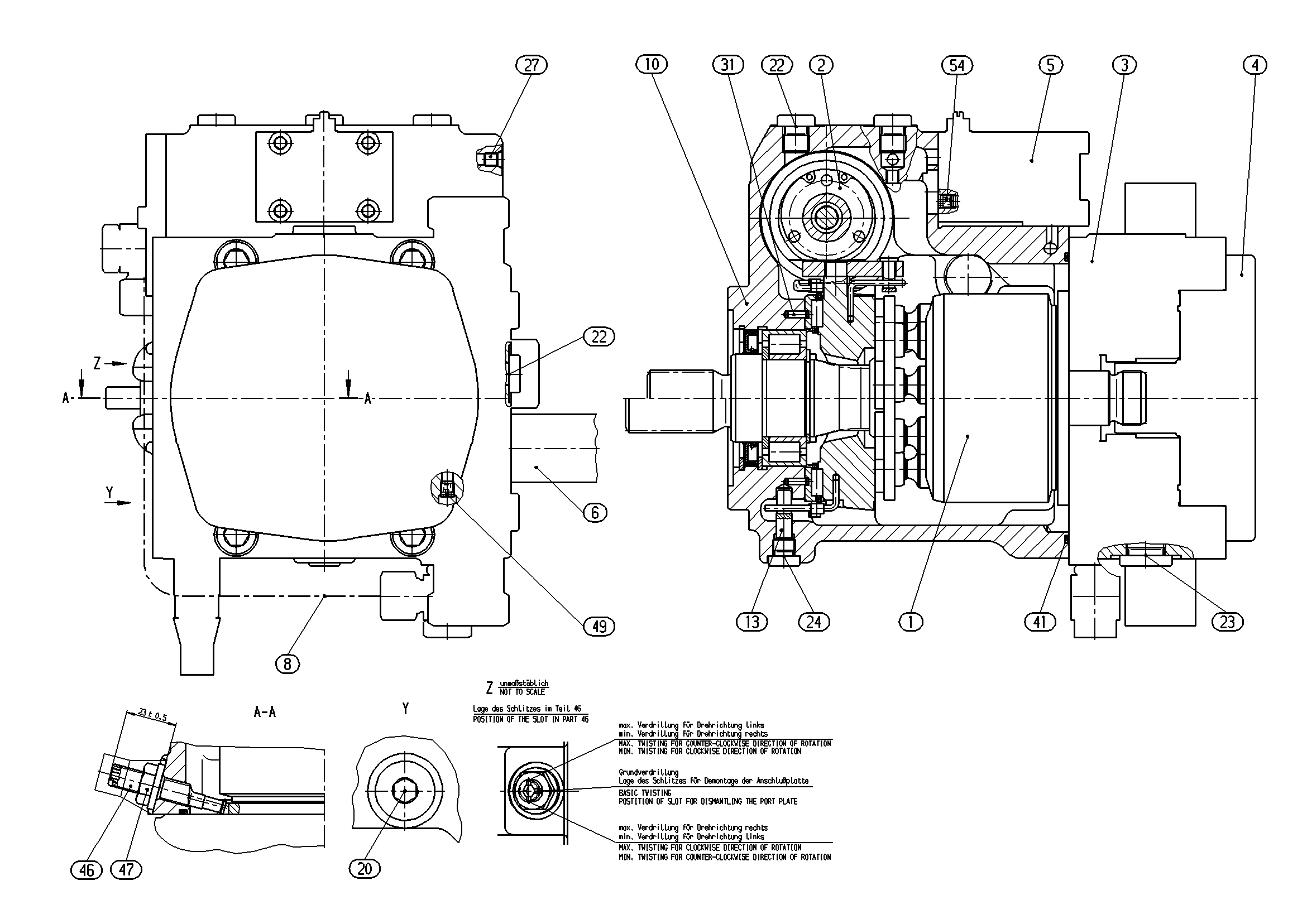 A10VG45DA1D3L/10R-NSC13F013SH-S — Drawing