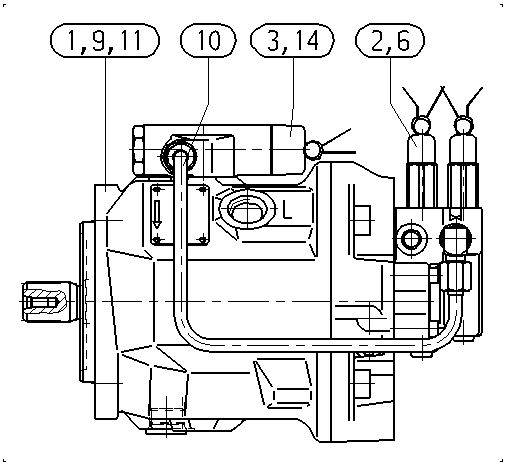 A A10V O 45 DFLR/31R-PSC61N00 -SO852 — Drawing
