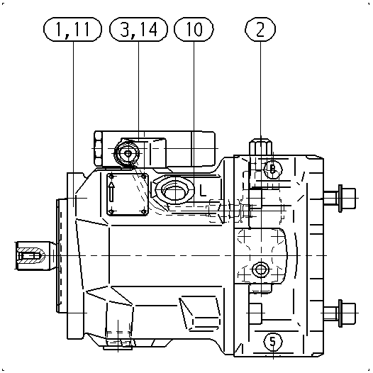 A A10V O 45 DFLR/31L-PSC62K01 -SO160 — Drawing