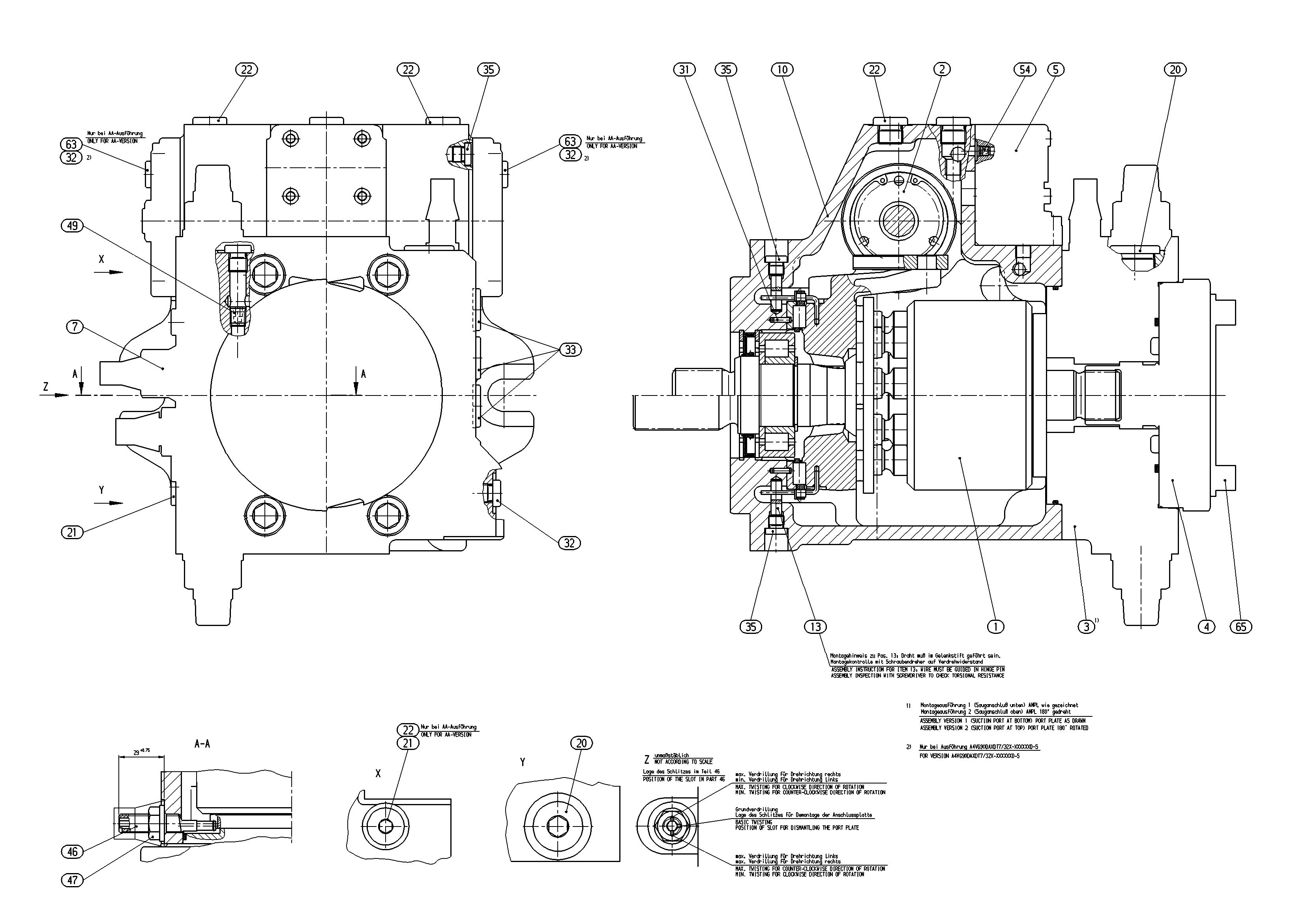 A4VG90DA2D7/32L-NZF02F071SP-S — Drawing