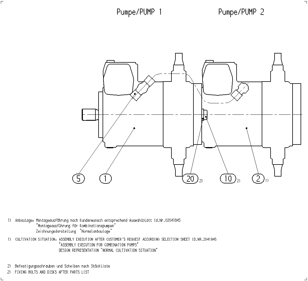 A10VG45HW/10+A10VG45DG/10 — Drawing